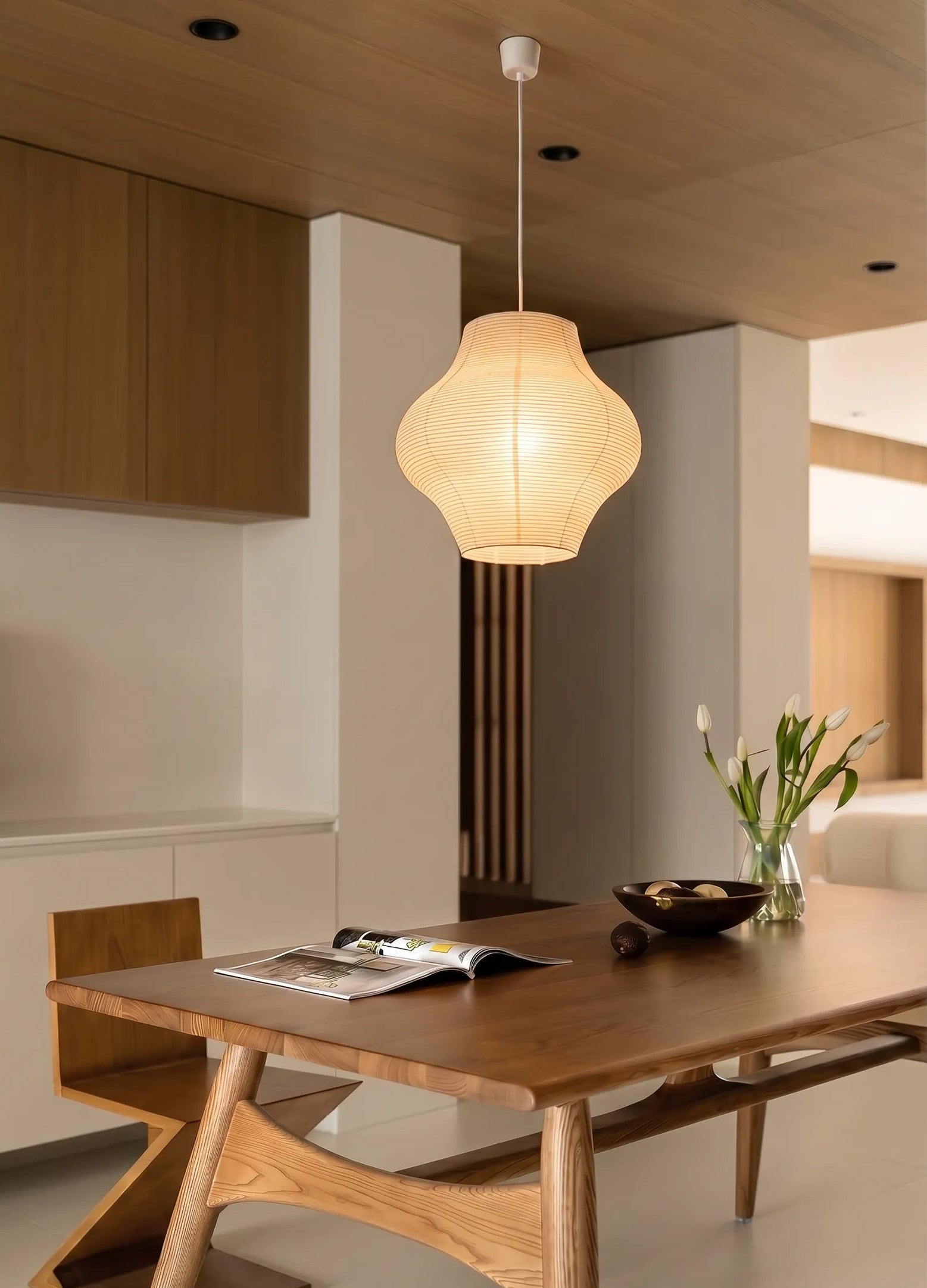 Akita Sani Rice Paper Japandi Pendant Light
