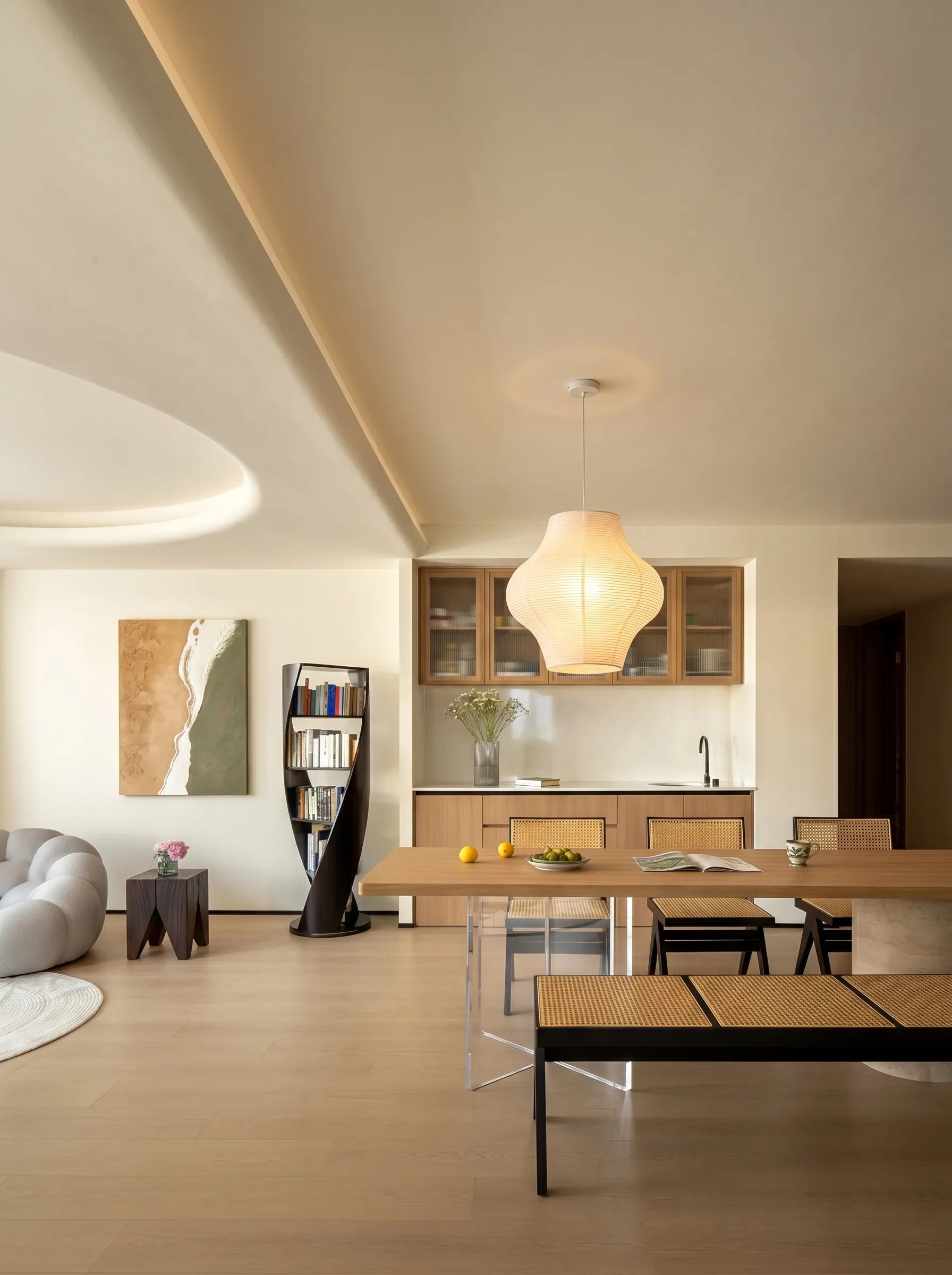 Akita Sani Rice Paper Japandi Pendant Light