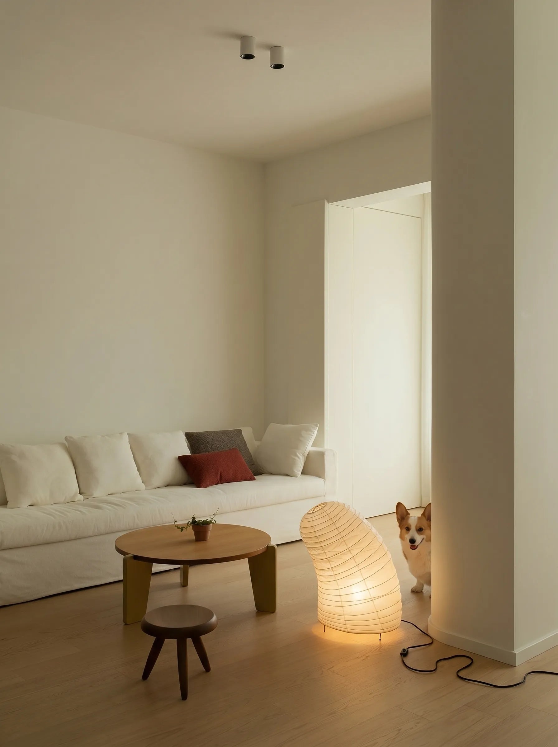 Akita Rice Paper Tilted Table Lamp