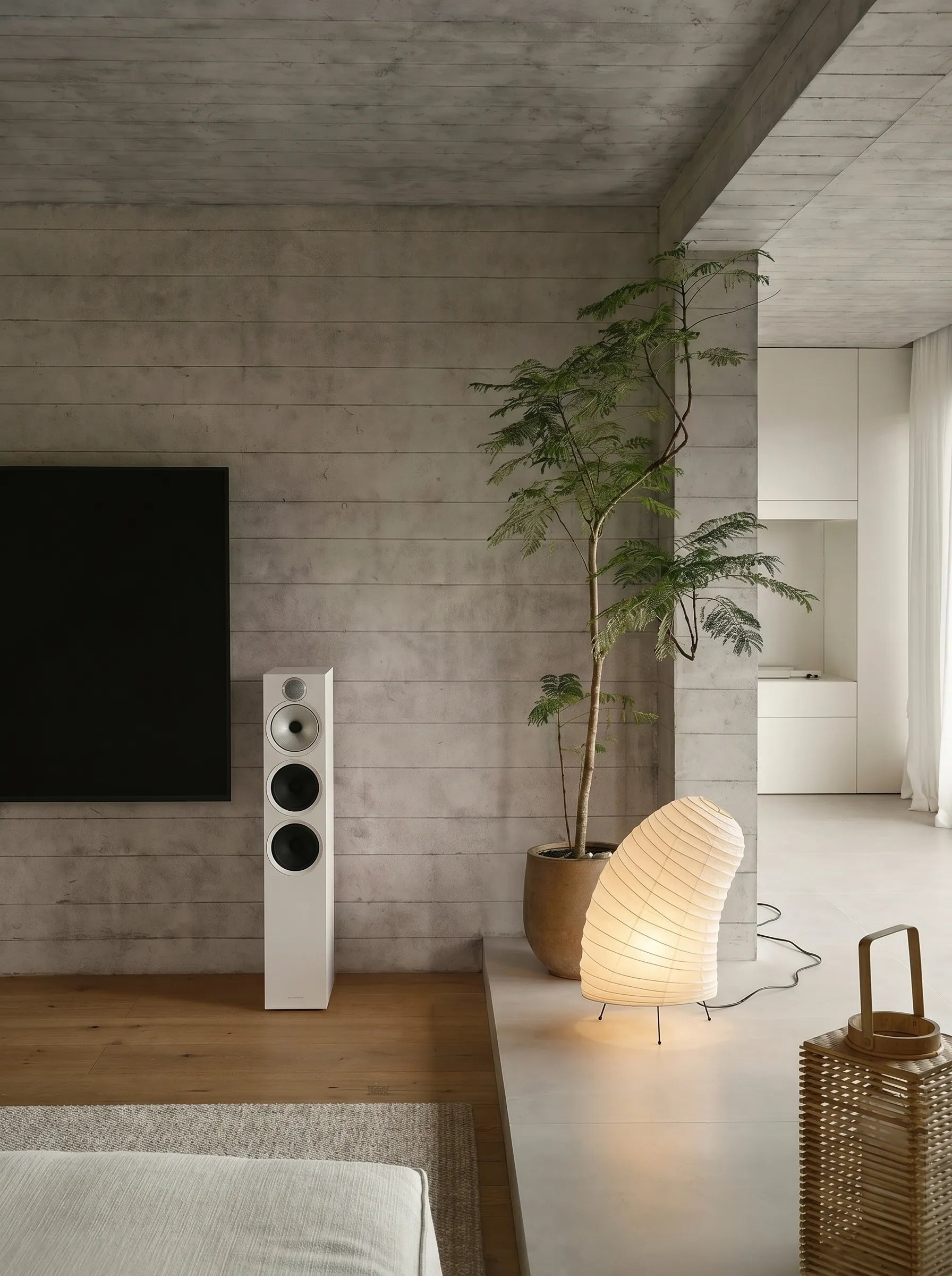 Akita Rice Paper Tilted Table Lamp