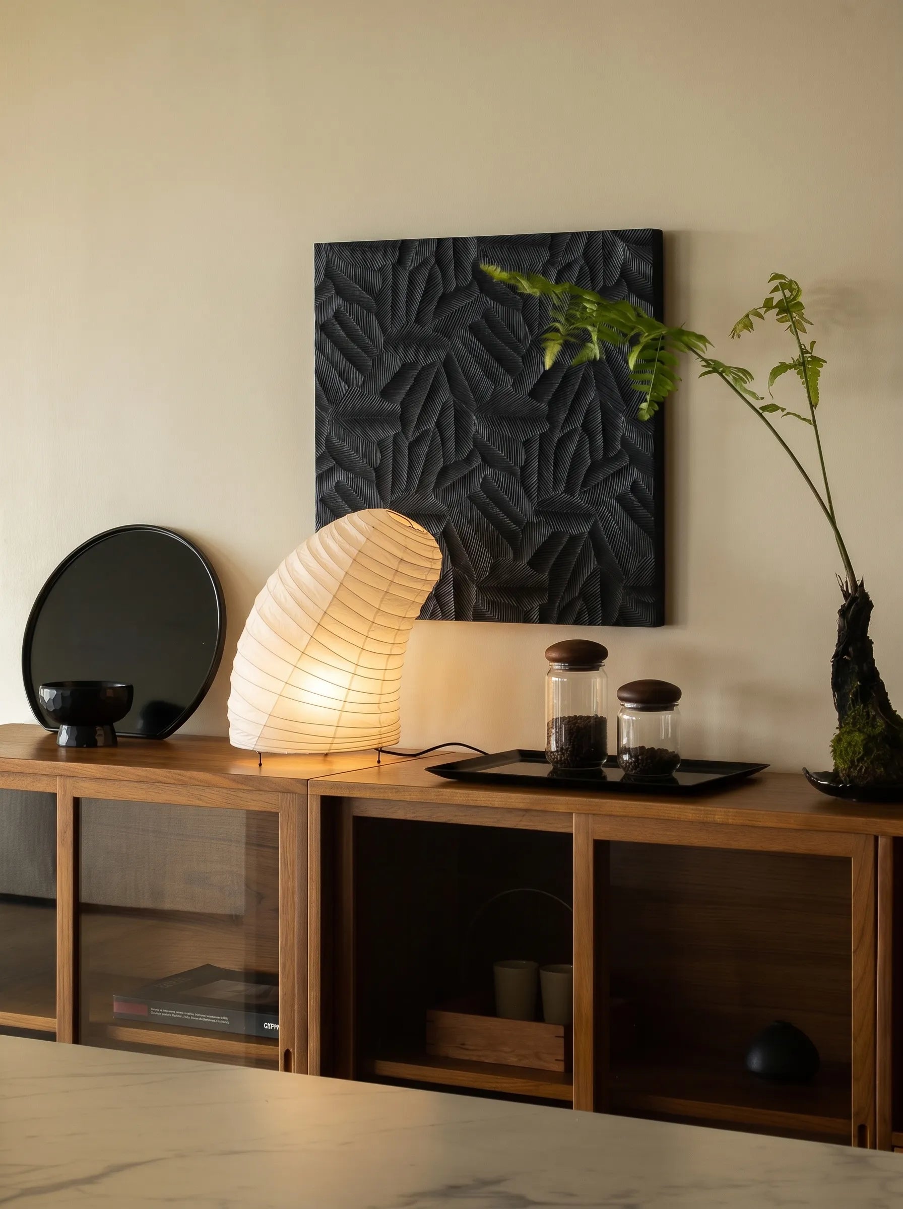 Akita Rice Paper Tilted Table Lamp