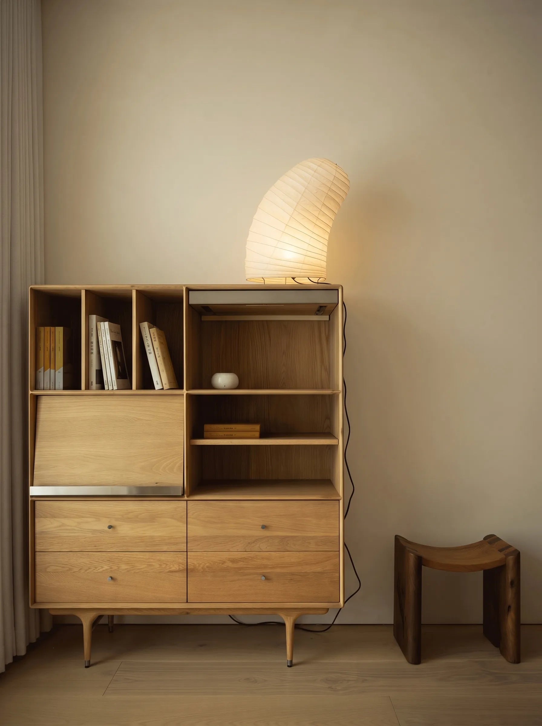 Akita Rice Paper Tilted Table Lamp