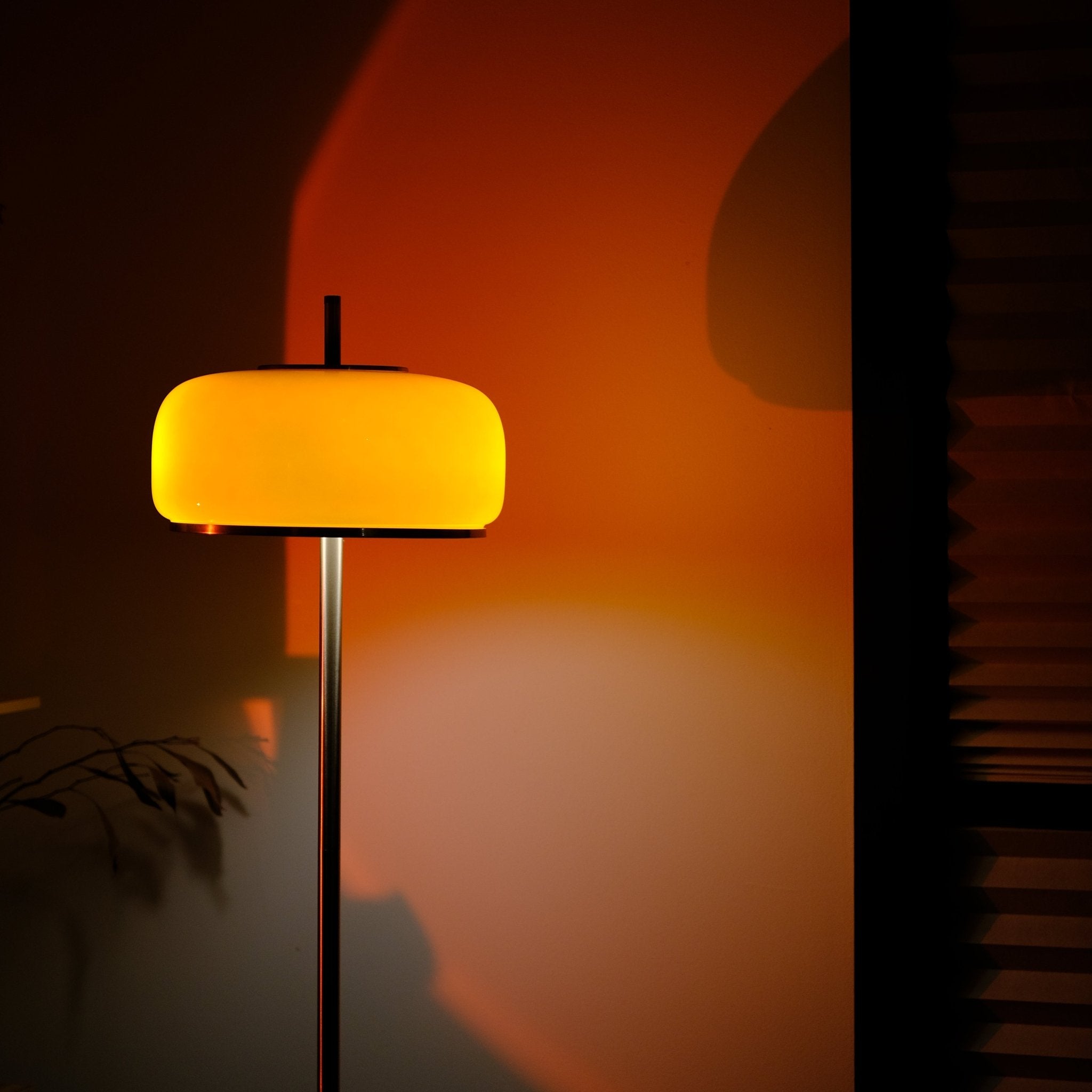 Amelia Floor Lamp | Hand - Blown Glass Orange Amber Smoke - Homezee