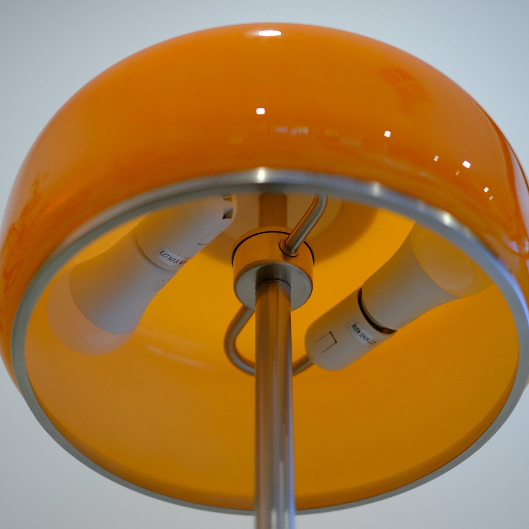 Amelia Floor Lamp | Hand - Blown Glass Orange Amber Smoke - Homezee