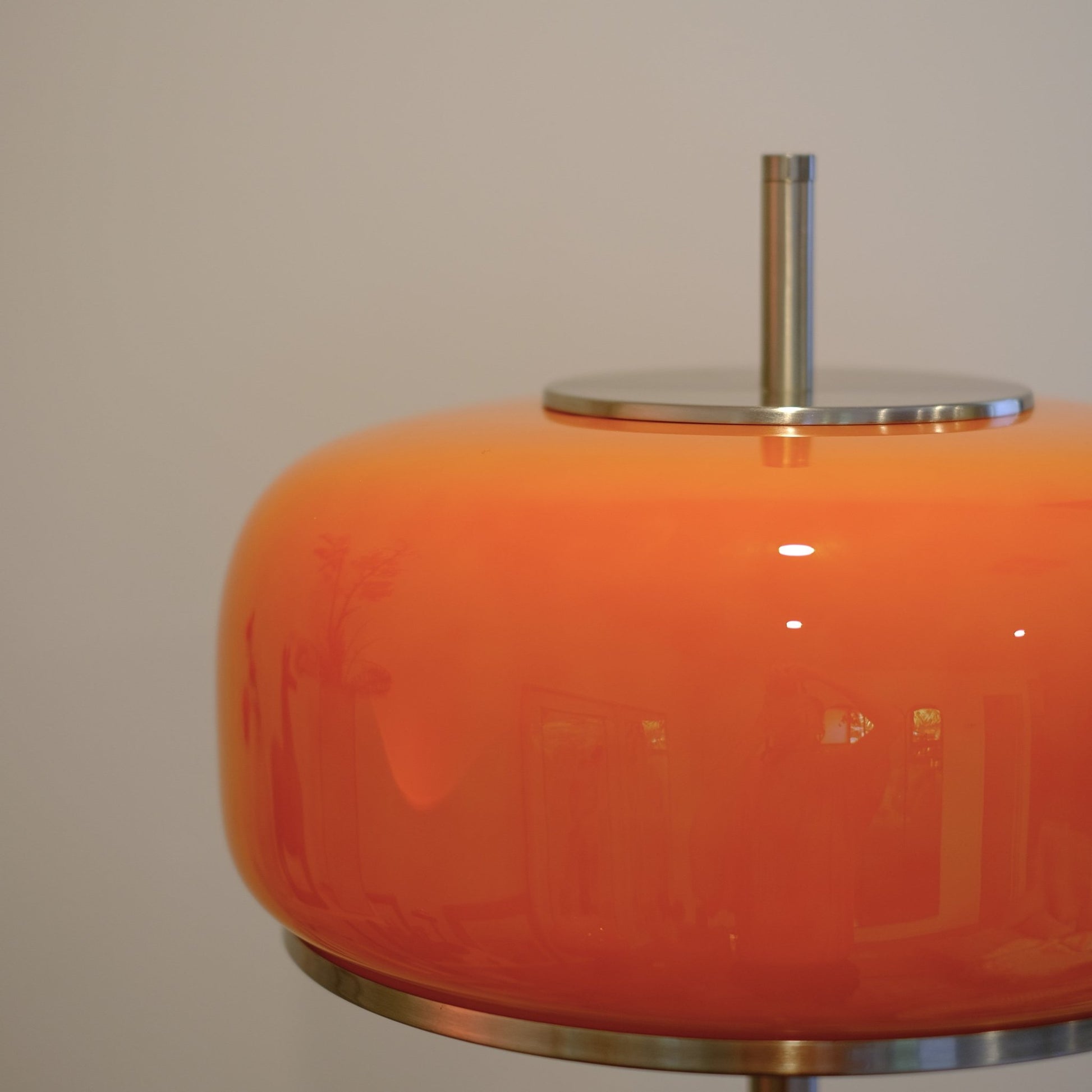 Amelia Floor Lamp | Hand - Blown Glass Orange Amber Smoke - Homezee