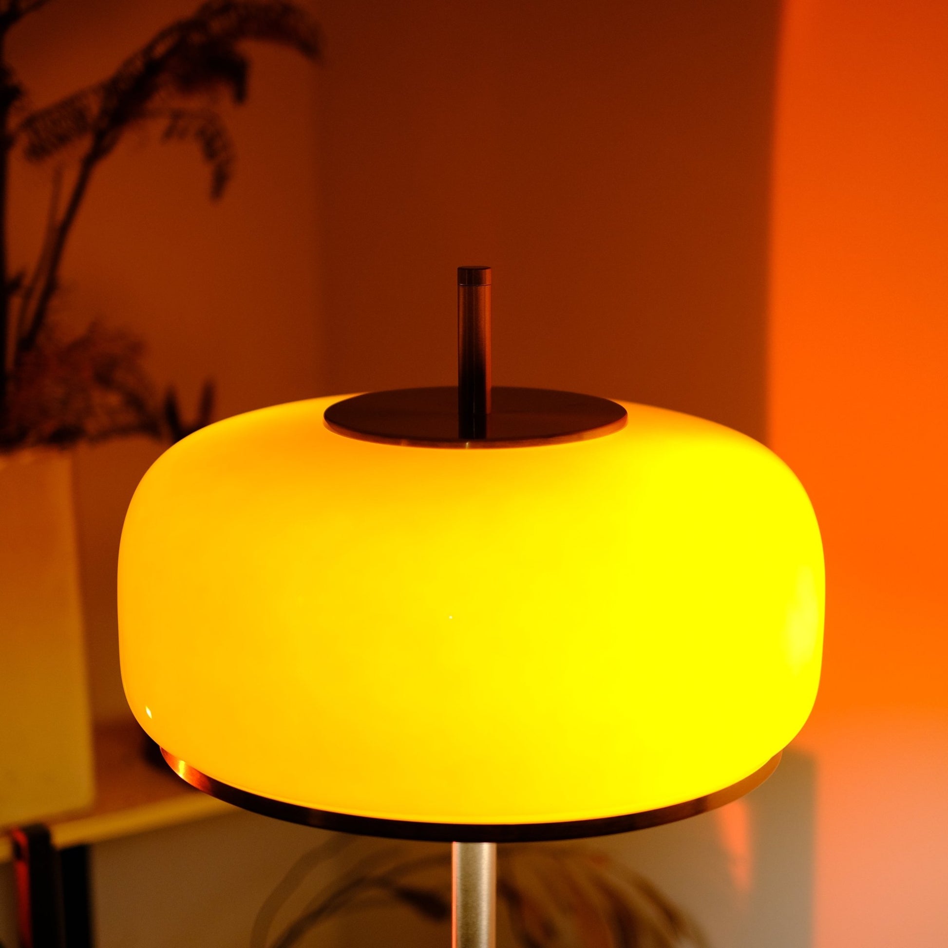 Amelia Floor Lamp | Hand - Blown Glass Orange Amber Smoke - Homezee