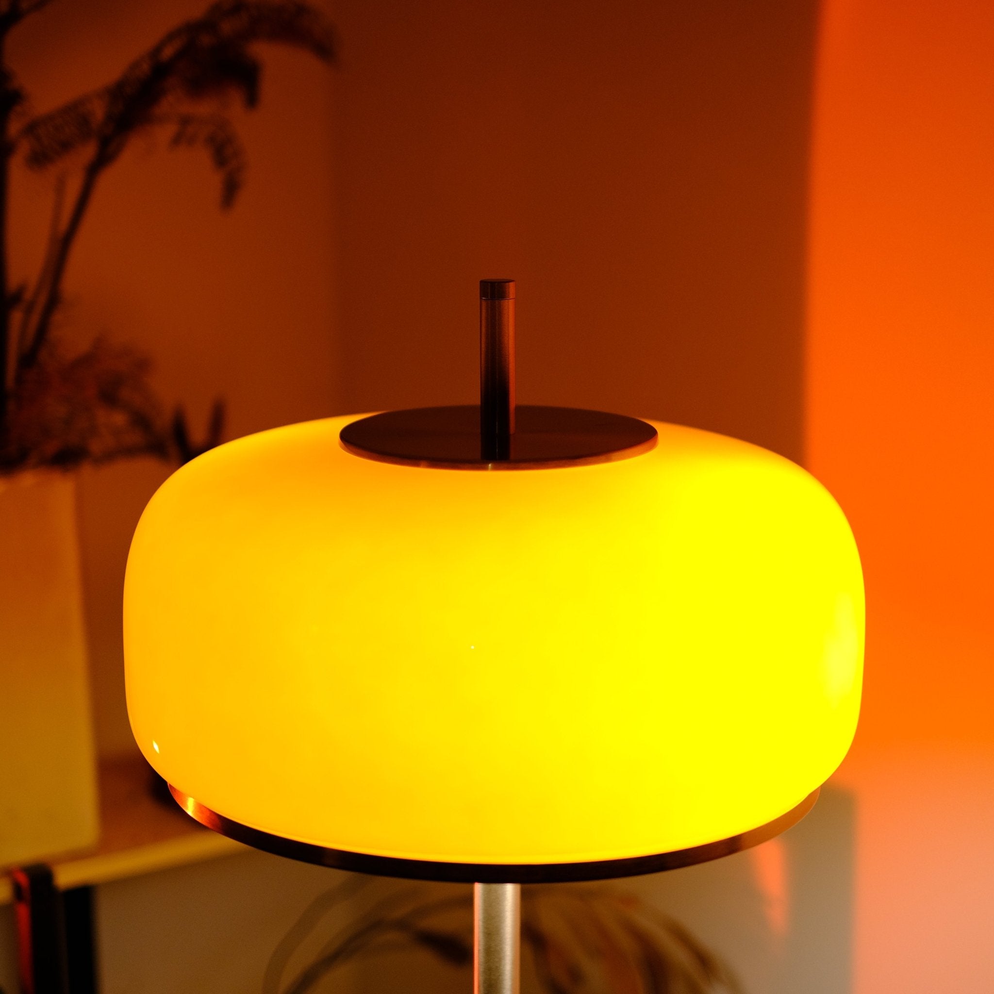 Amelia Floor Lamp | Hand - Blown Glass Orange Amber Smoke - Homezee