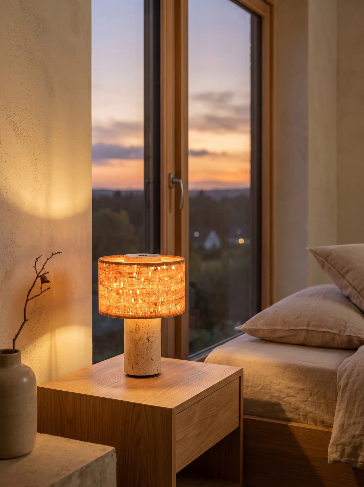 Chloe Marble Portable Rechargeable Table Lamp - Touch Control