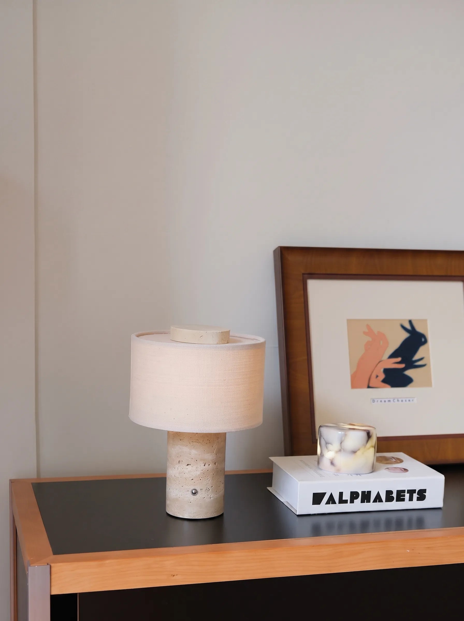 Chloe Stone Portable Rechargeable Table Lamp - Touch Control