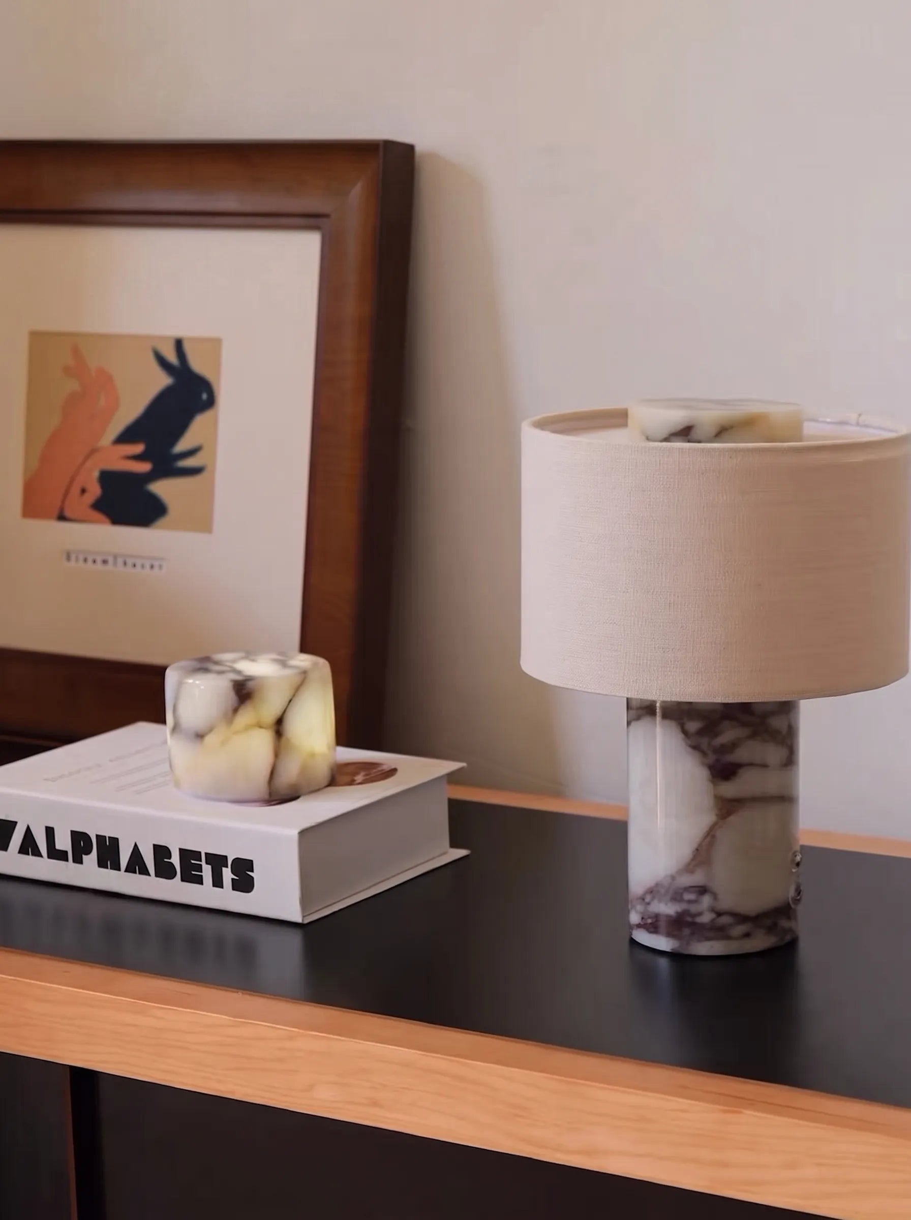 Chloe Stone Portable Rechargeable Table Lamp - Touch Control