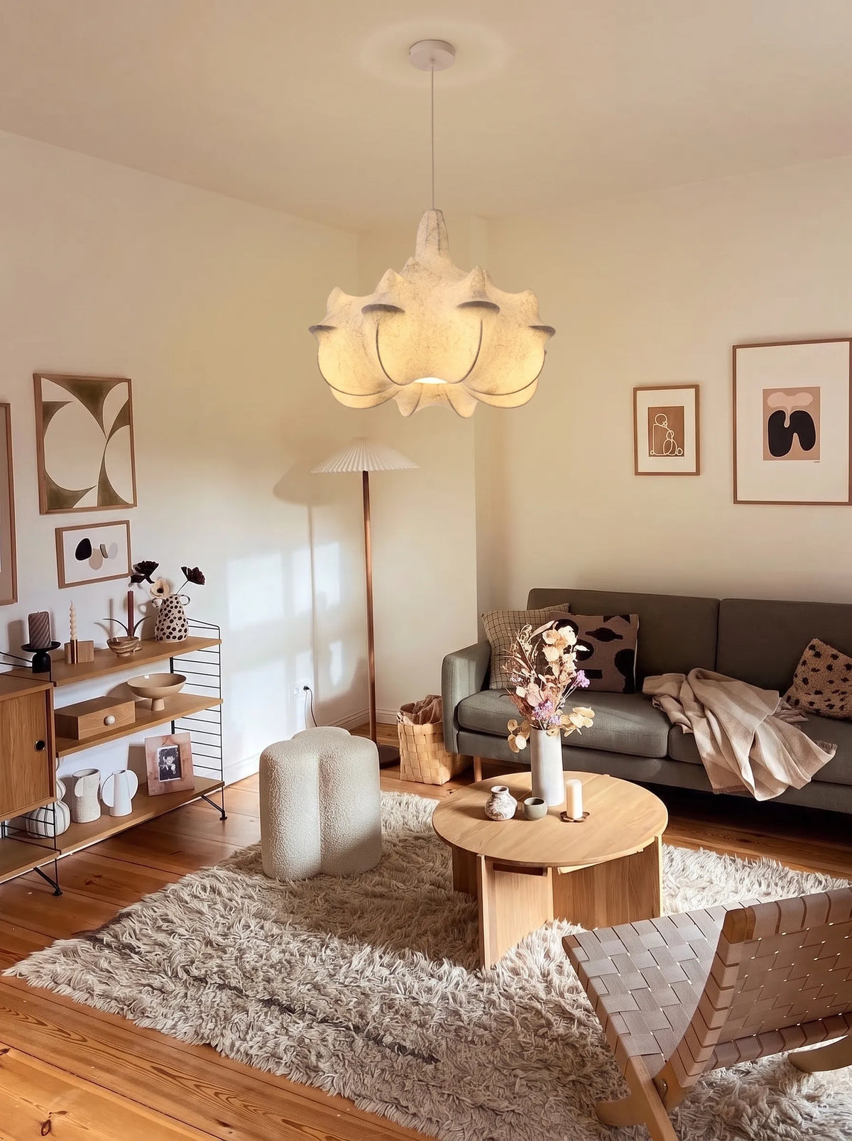 Nelson Silk Cocoon Wabi-Sabi Cloud Pendant Light