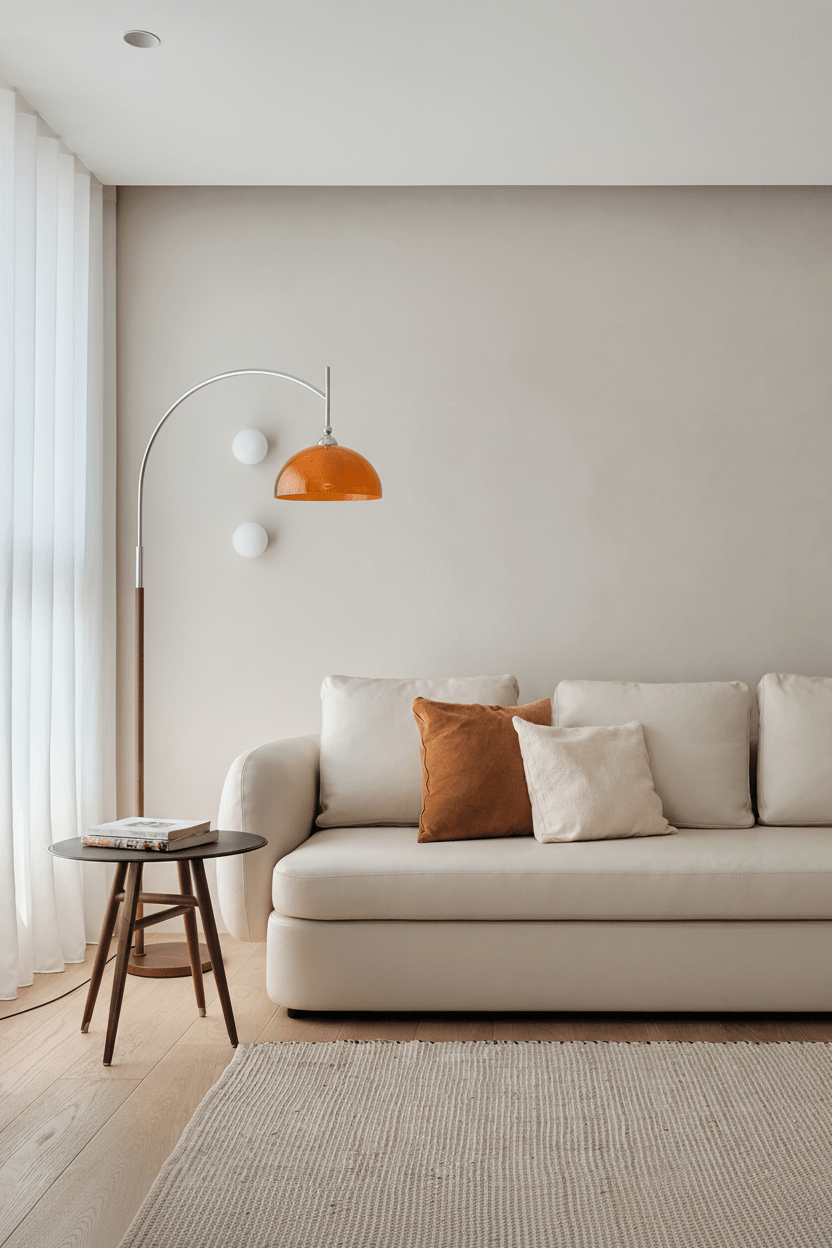 Coby Arc Floor Lamp | Chrome & Wood - grain - Homezee