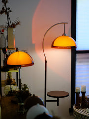 Coby Arc Floor with Table & Coby+ Mushroom Table Lamp Set - Homezee