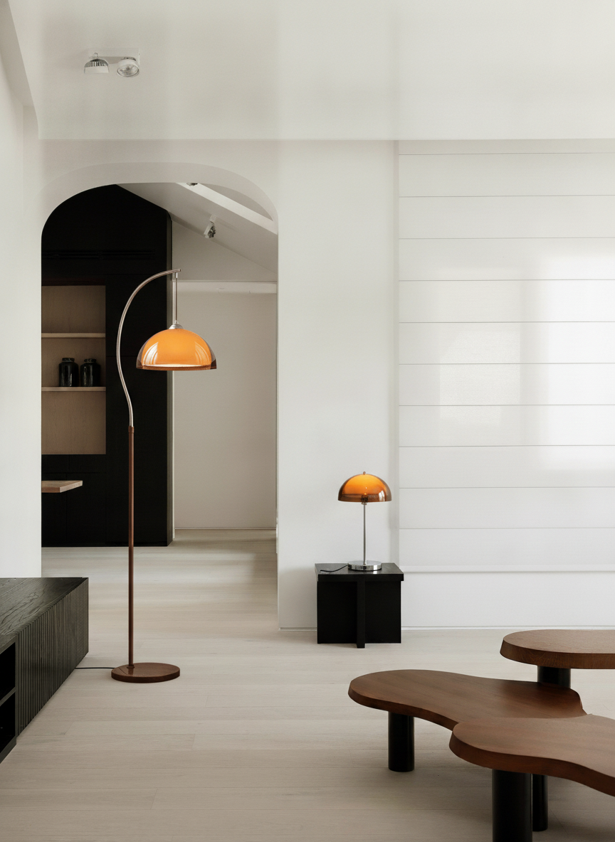 Coby Arc Floor Lamp & Coby Table Lamp Set without Shelf