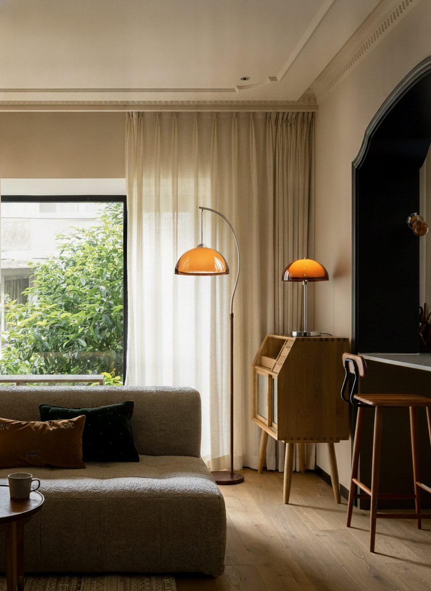 Coby Arc Floor Lamp & Coby Table Lamp Set without Shelf