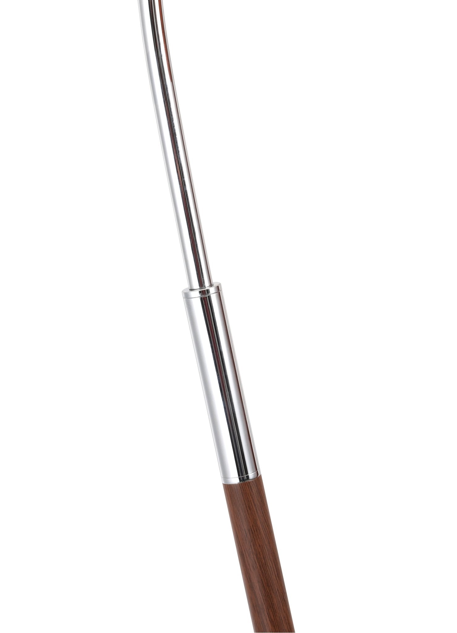 Coby Arc Floor Lamp | Chrome & Wood - grain - Homezee