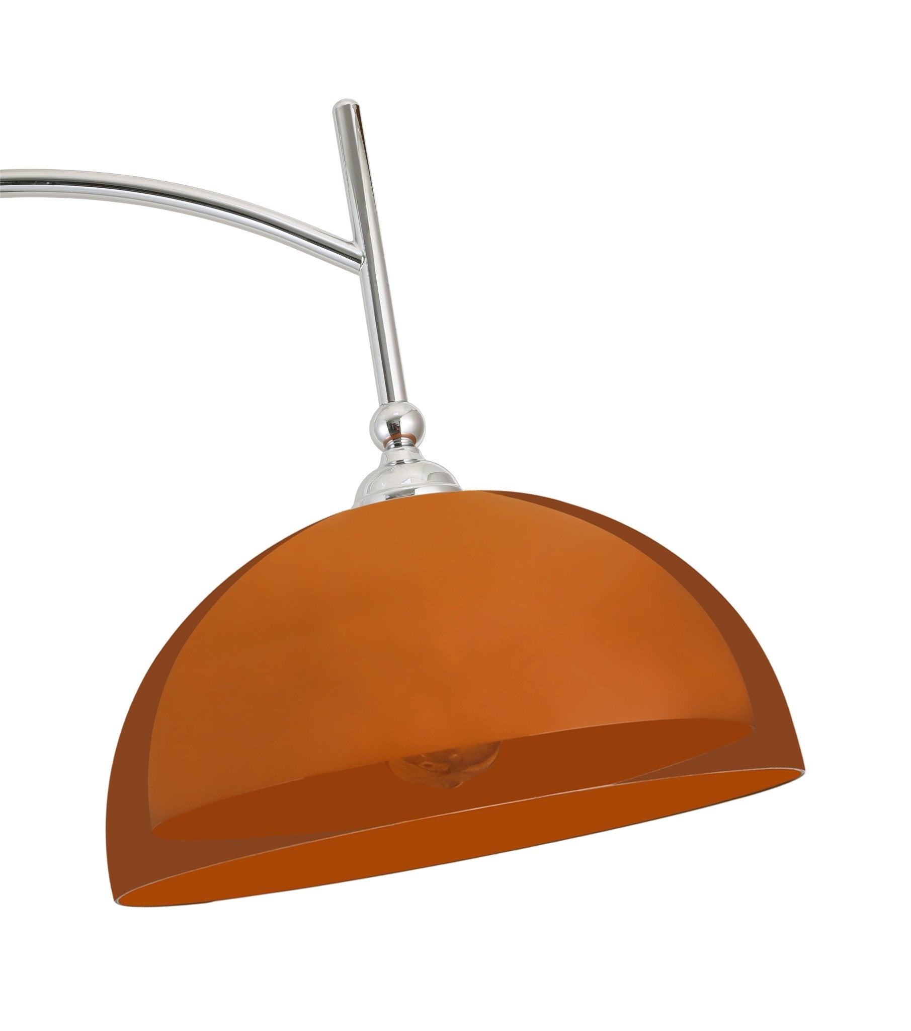 Coby Arc Floor Lamp | Chrome & Wood - grain - Homezee