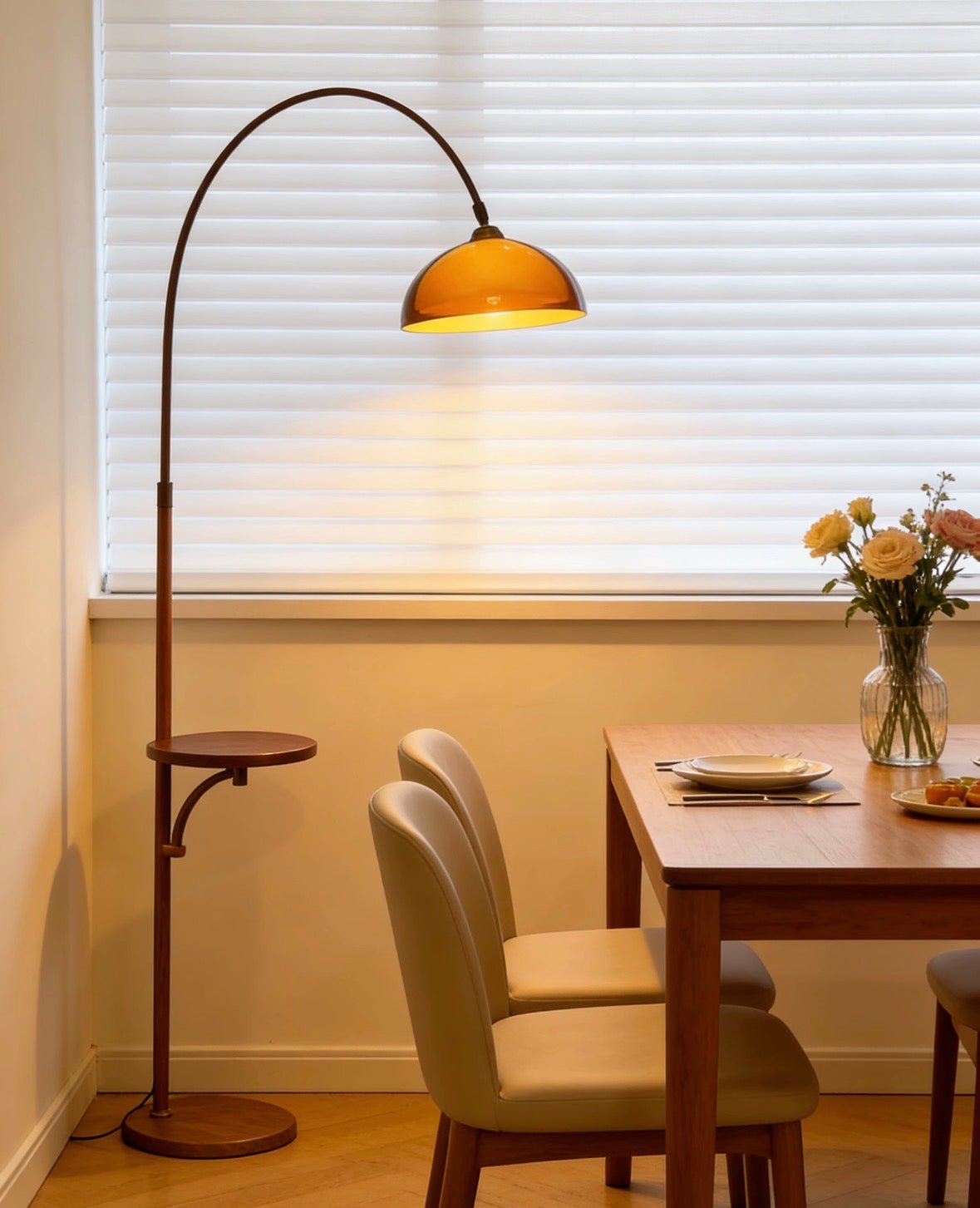 Coby Grand Arc Floor Lamp | with optional Side - Table - Homezee