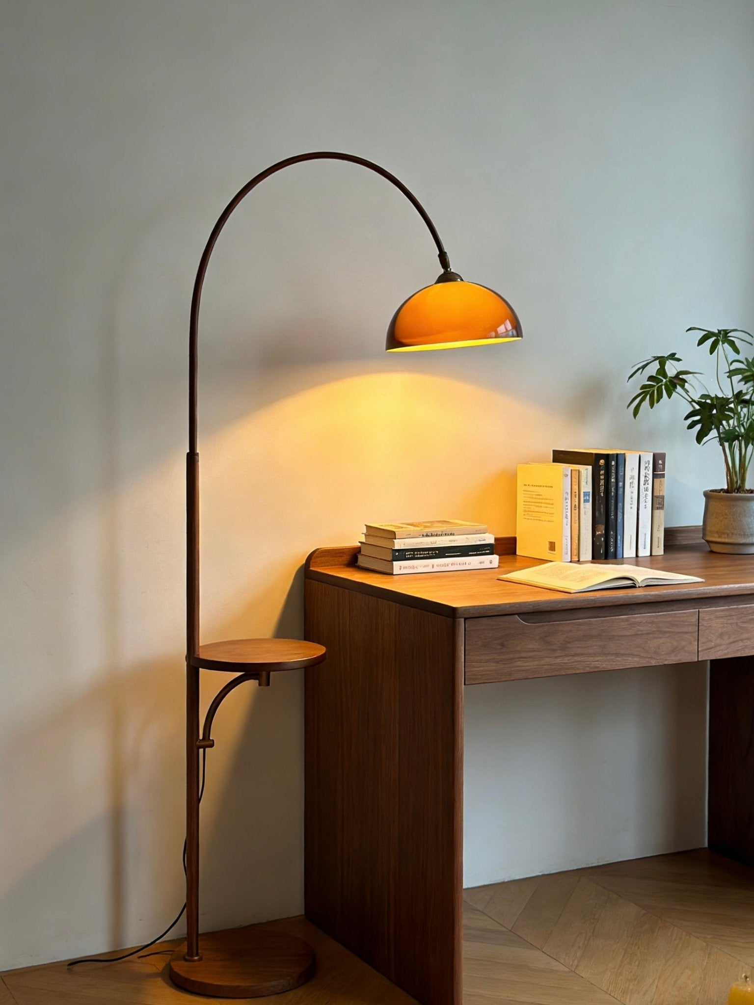 Coby Grand Arc Floor Lamp | with optional Side - Table - Homezee
