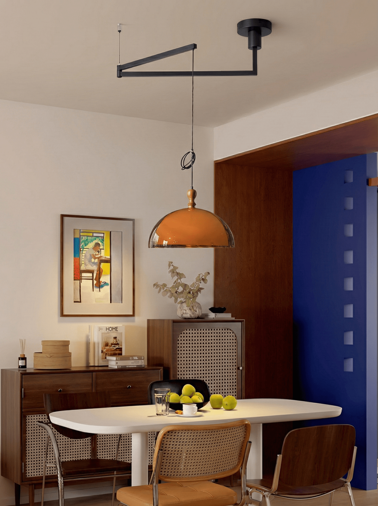 Coby Swing Arm Pendant Light | Double Dome Shades - Homezee