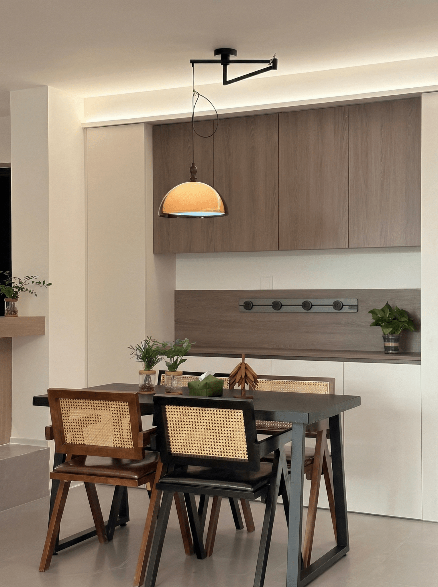 Coby Swing Arm Pendant Light | Double Dome Shades - Homezee