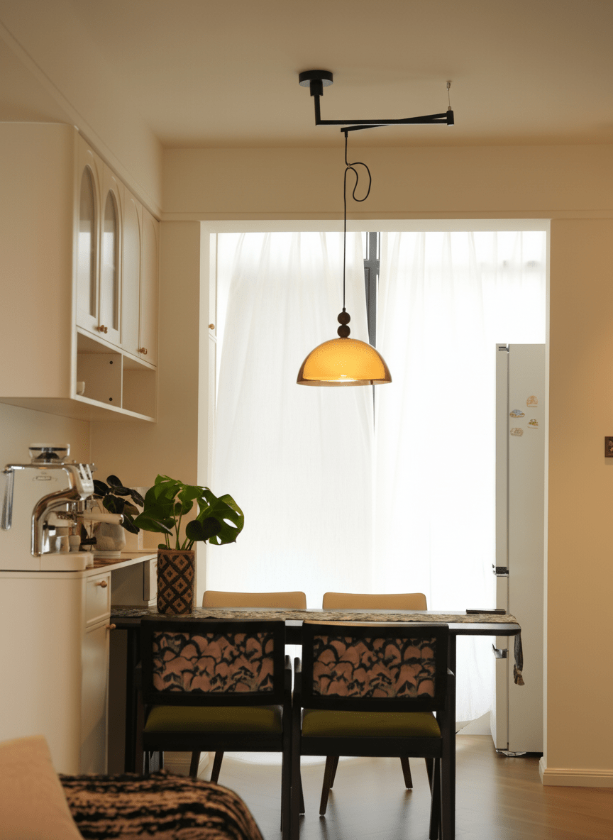 Coby Swing Arm Pendant Light | Double Dome Shades - Homezee