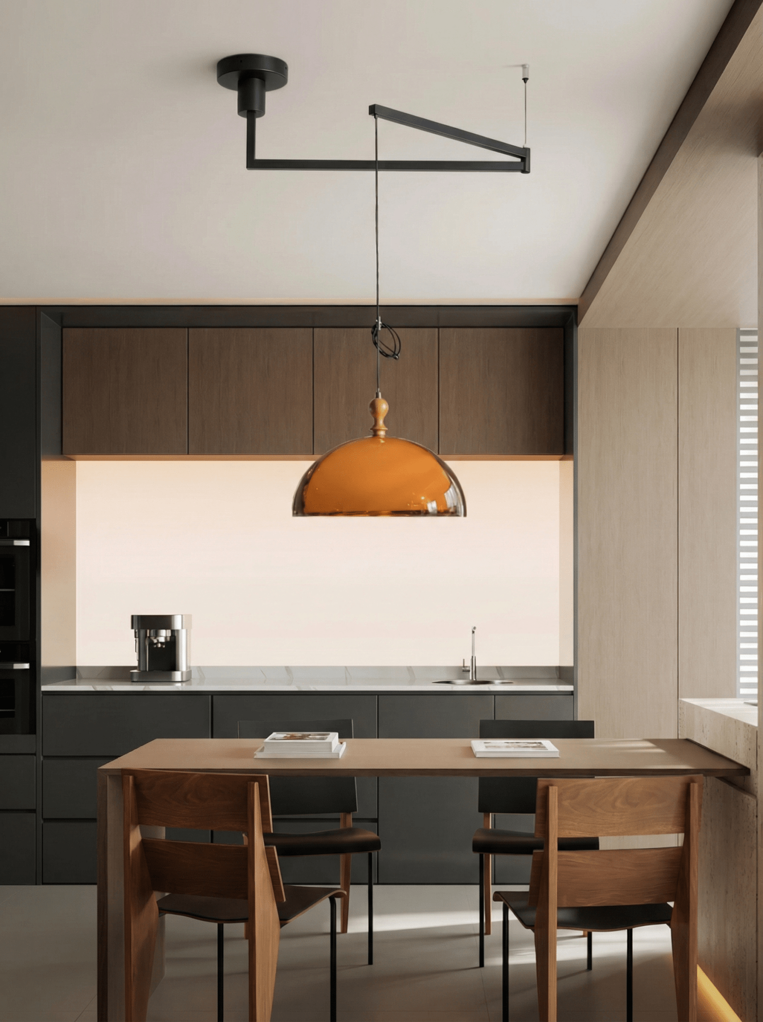 Coby Swing Arm Pendant Light | Double Dome Shades - Homezee