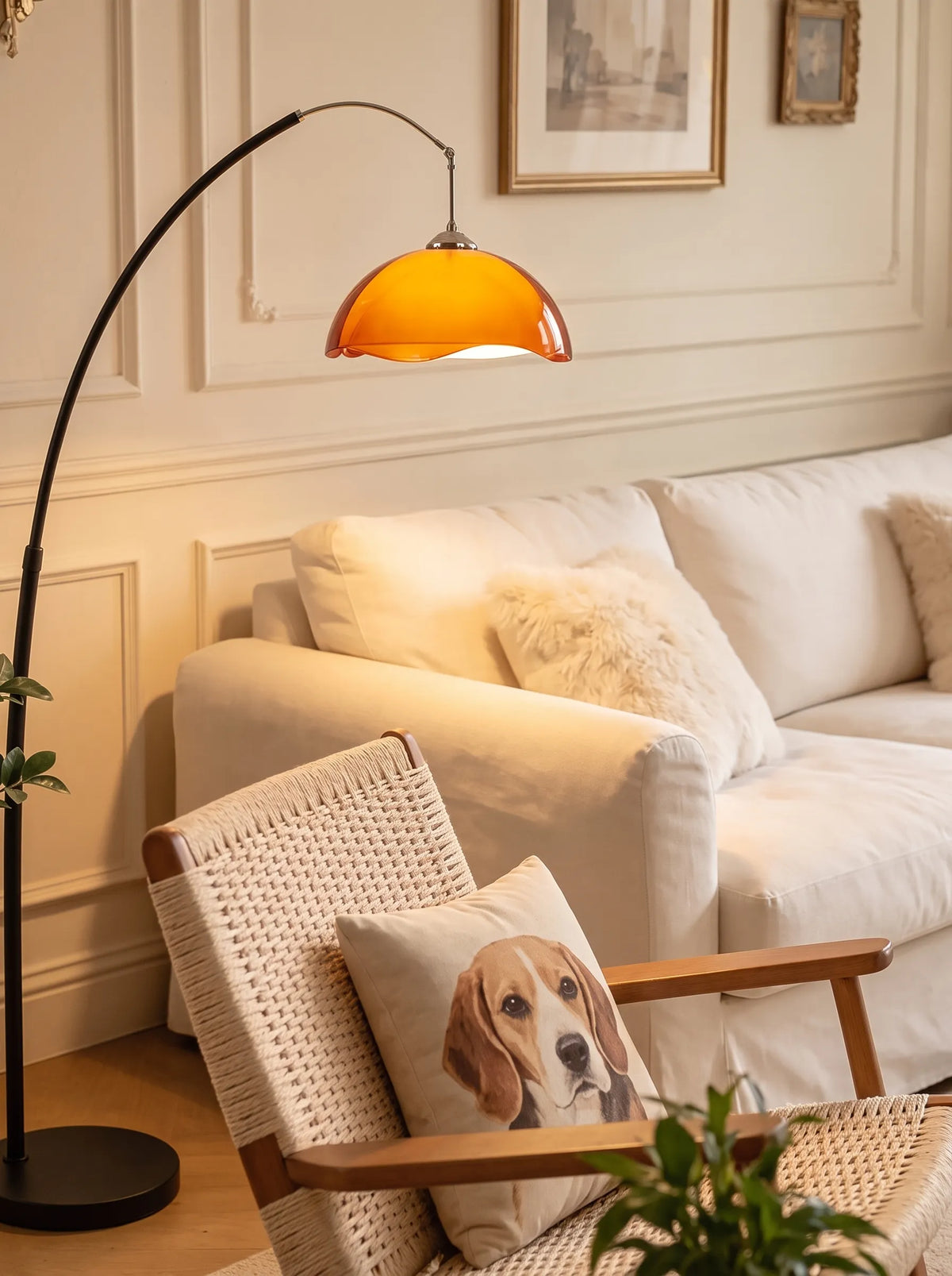 Coby Floating Wavy Shade Arc Floor Lamp