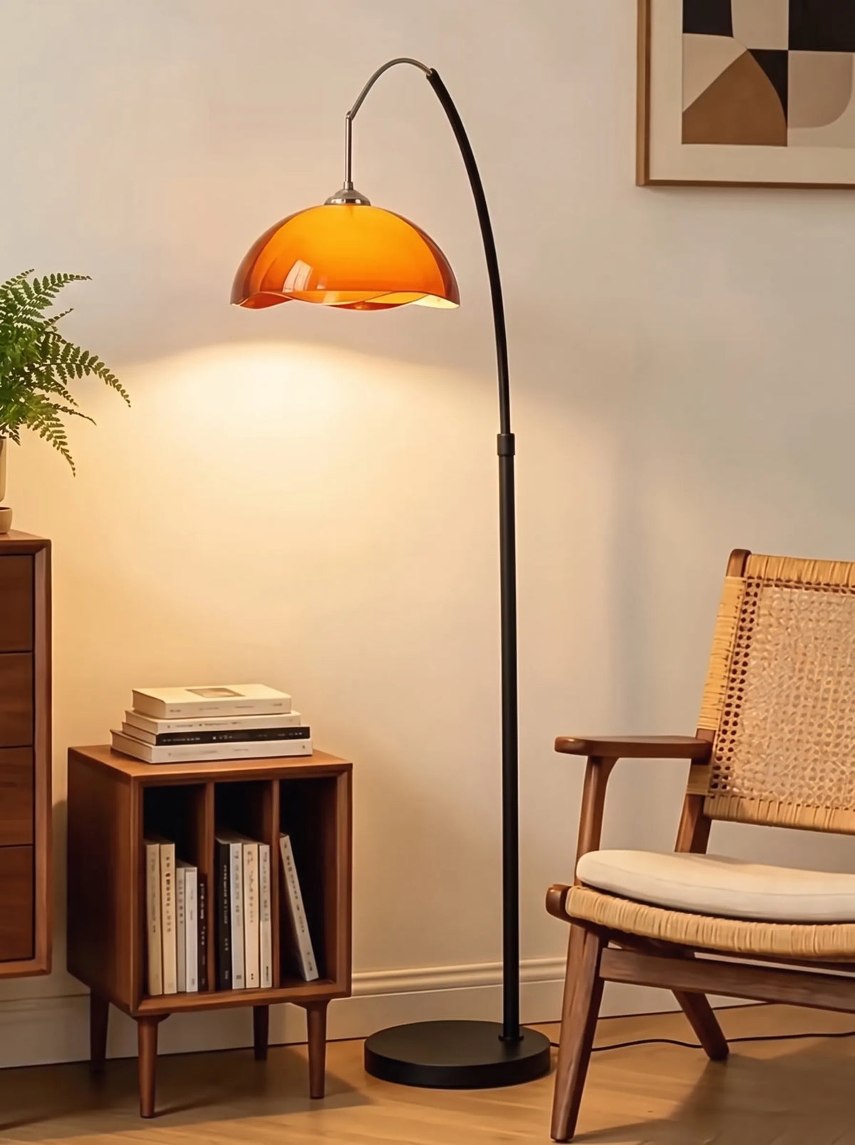 Coby Floating Wavy Shade Arc Floor Lamp
