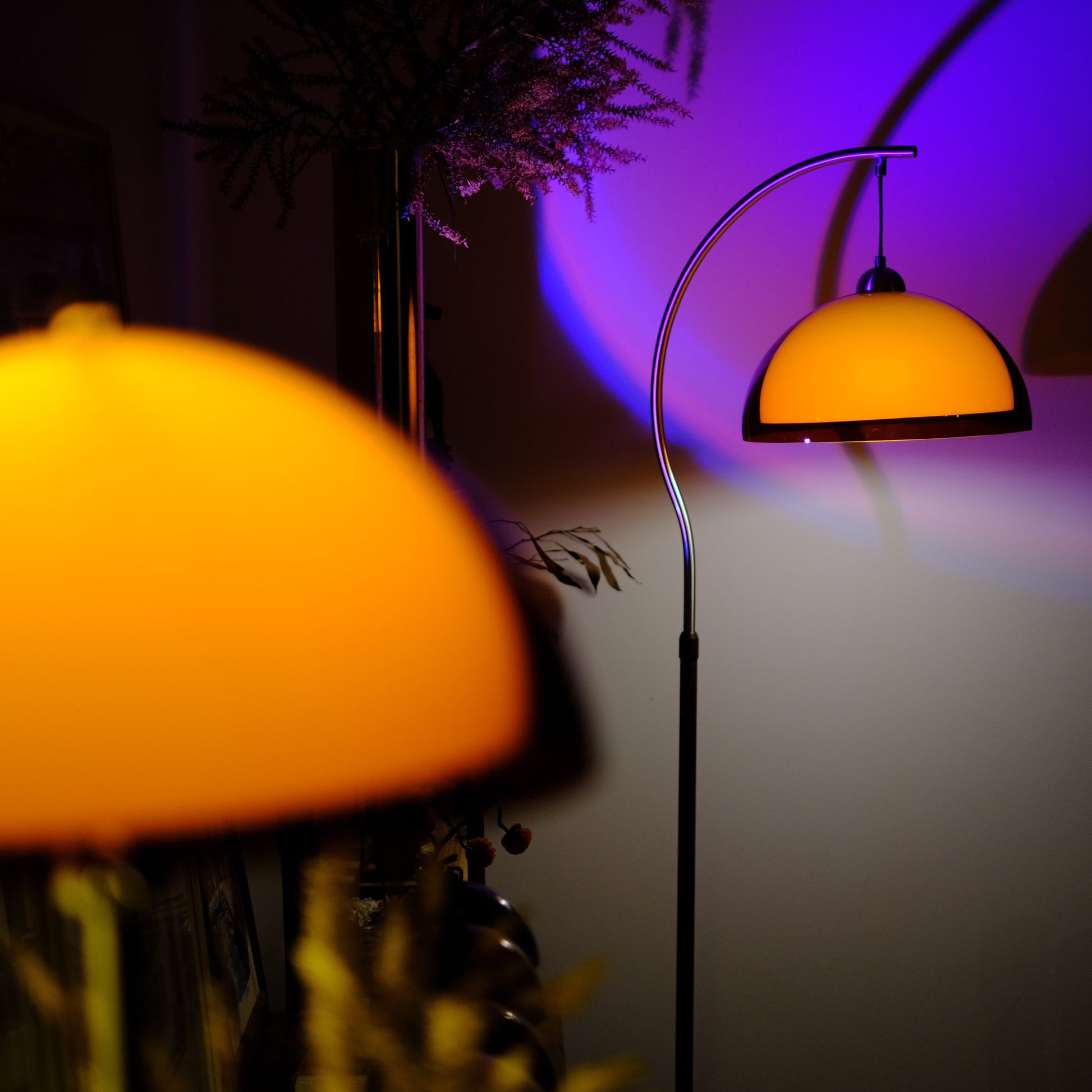 Coby Arc Floor & Coby+ Table Lamp Set (No Shelf) - Homezee