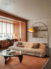 Coby Grand Arc Floor Lamp | with optional Side - Table - Homezee