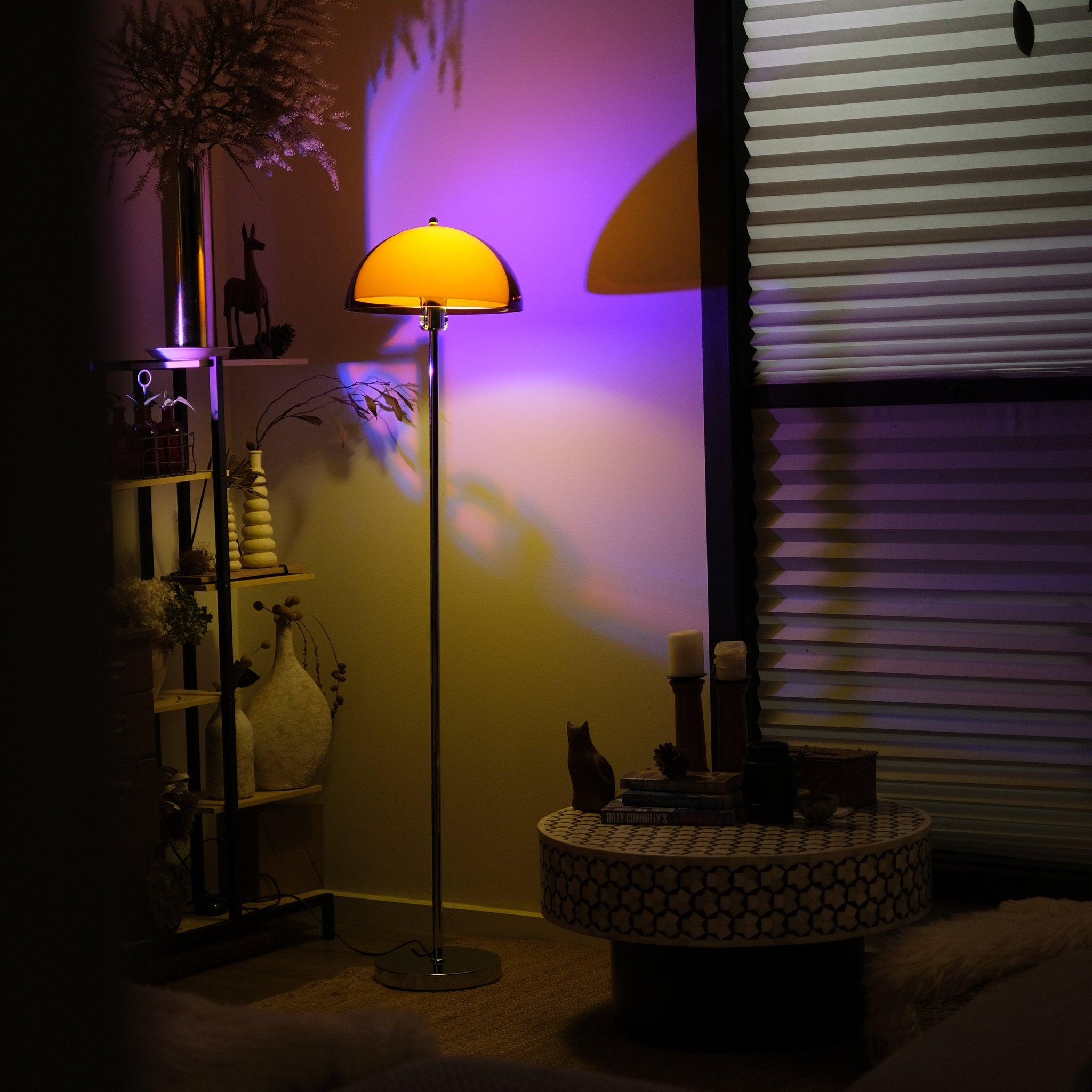 Coby Double Dome Mushroom Floor Lamp - Homezee