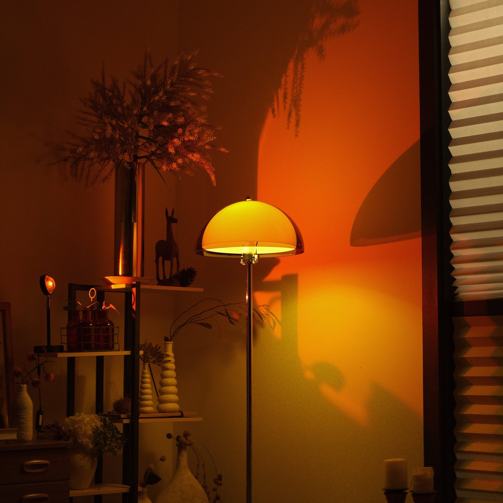 Coby Double Dome Mushroom Floor Lamp - Homezee