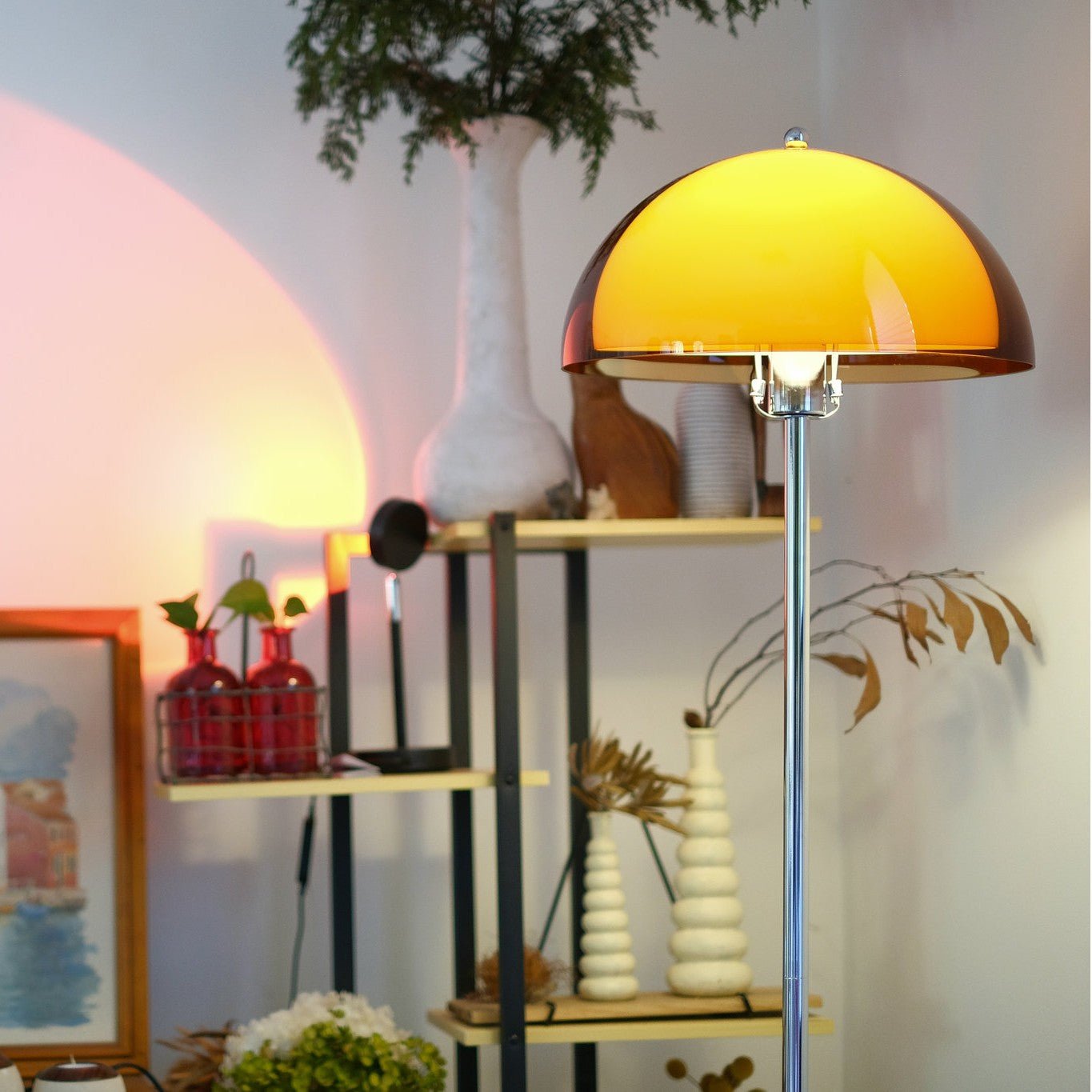 Coby Double Dome Mushroom Floor Lamp - Homezee