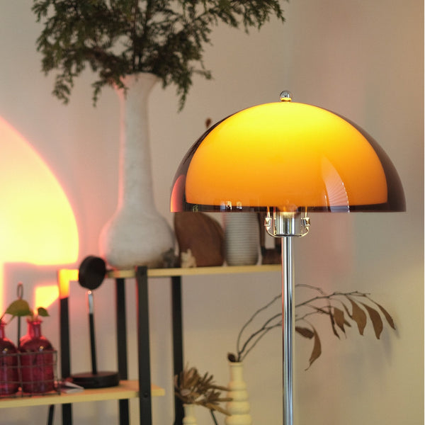Coby Double Dome Mushroom Floor Lamp Orange