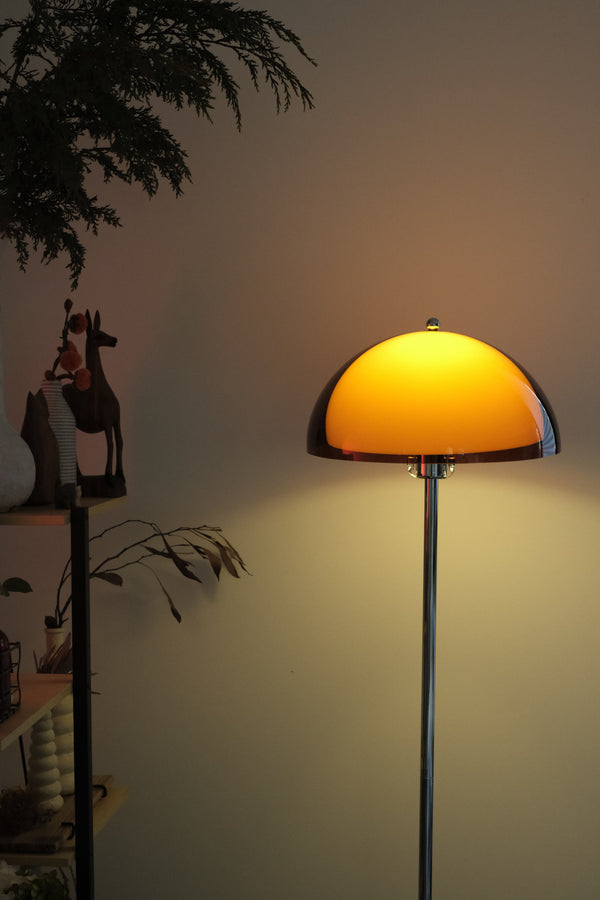 Coby Double Dome Mushroom Floor Lamp Orange