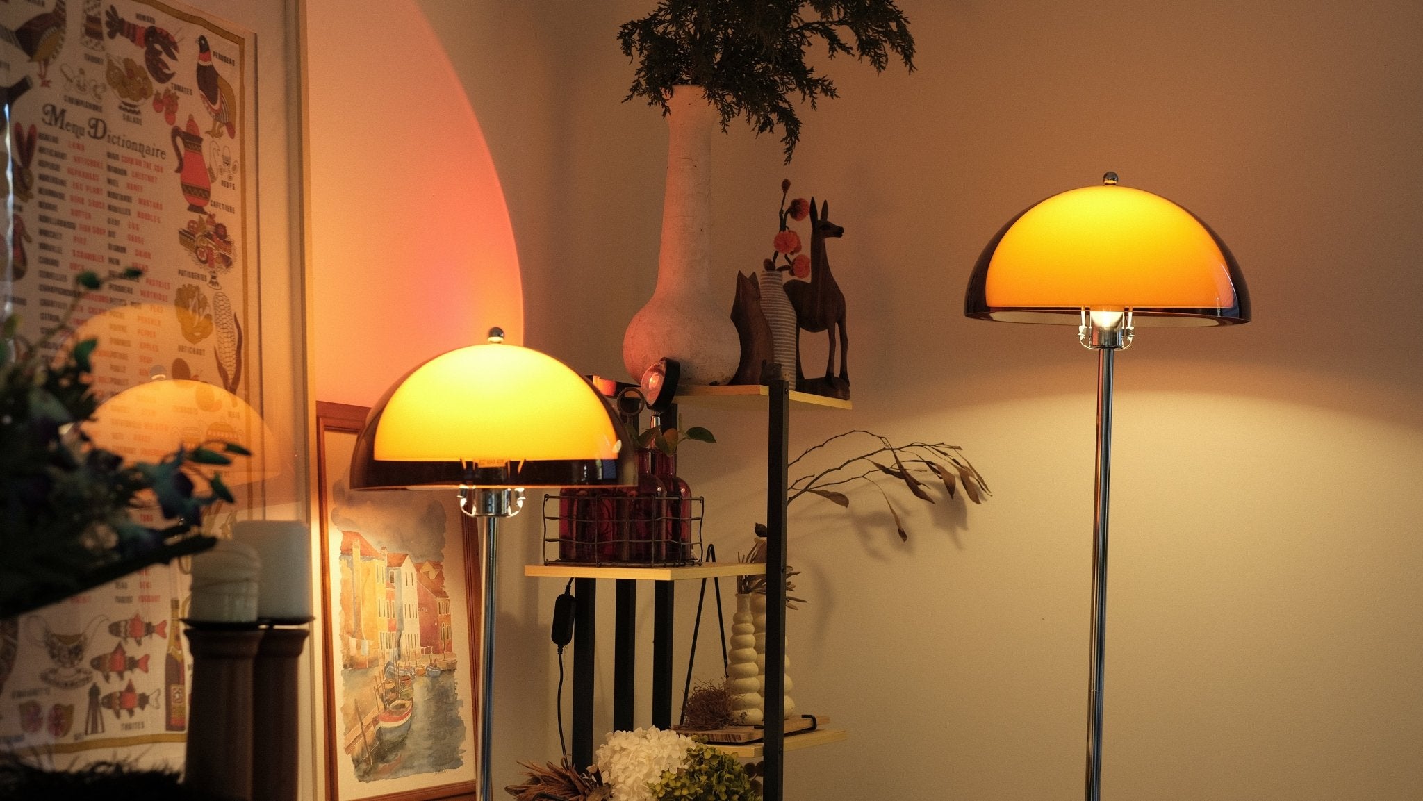 Coby Double Dome Mushroom Floor & Table Lamp Duo - Homezee