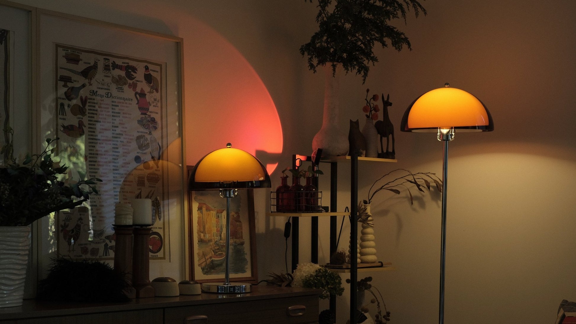 Coby Double Dome Mushroom Floor & Table Lamp Duo - Homezee