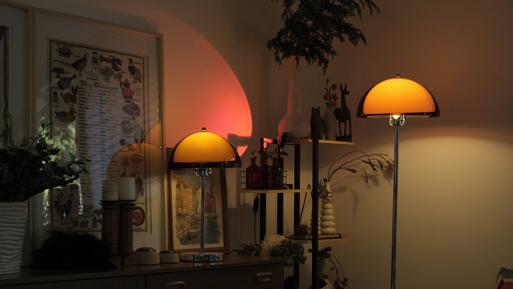 Coby Double Dome Mushroom Floor & Table Lamp Duo - Homezee