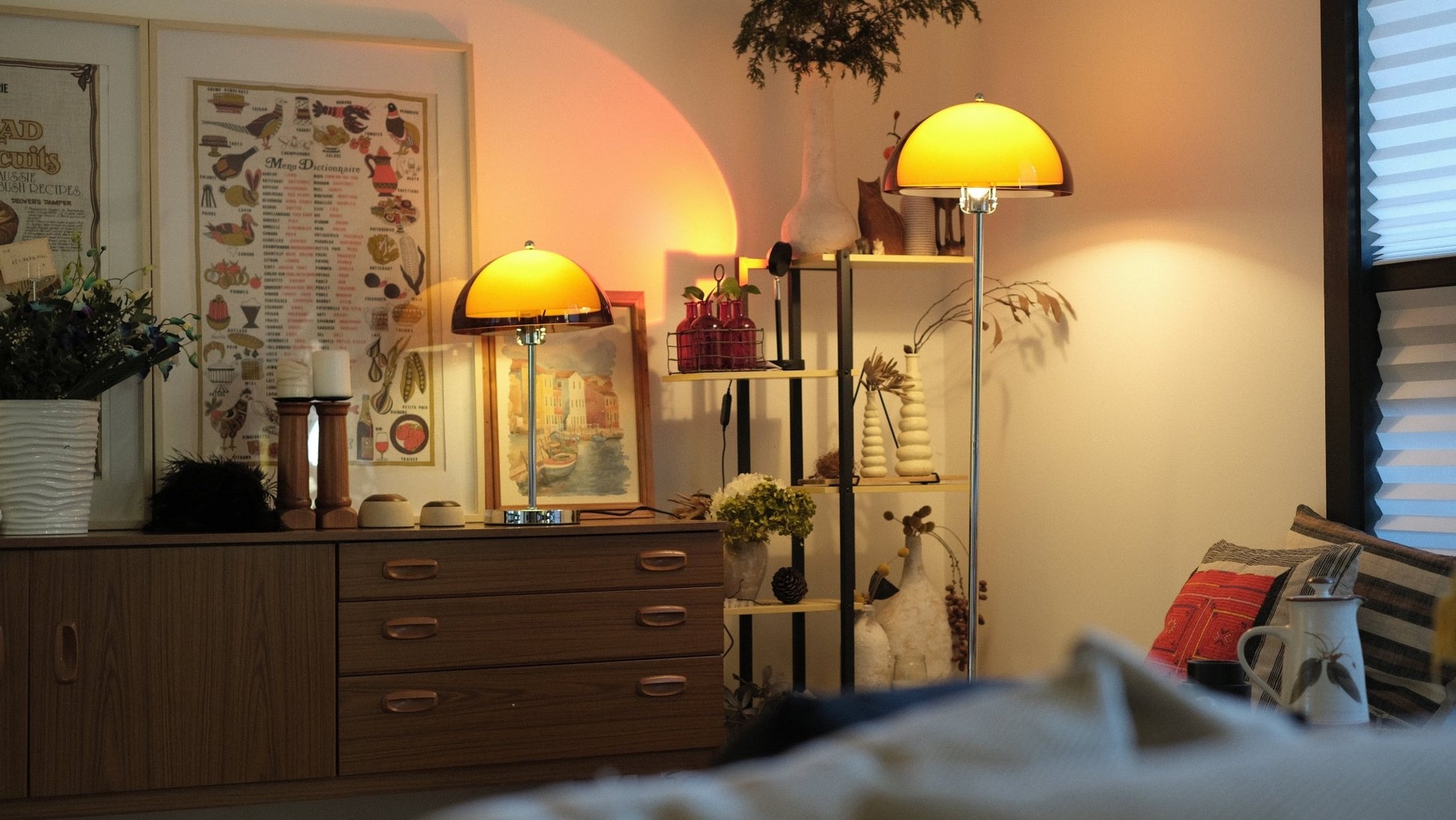 Coby Double Dome Mushroom Floor & Table Lamp Duo - Homezee