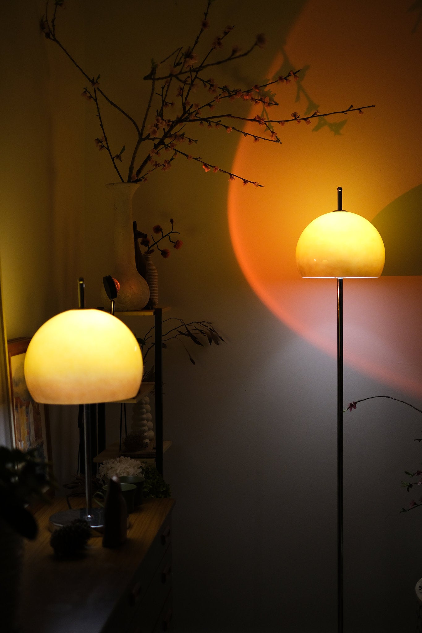 Olivia Mushroom Table & Floor Lamp Duo - Homezee