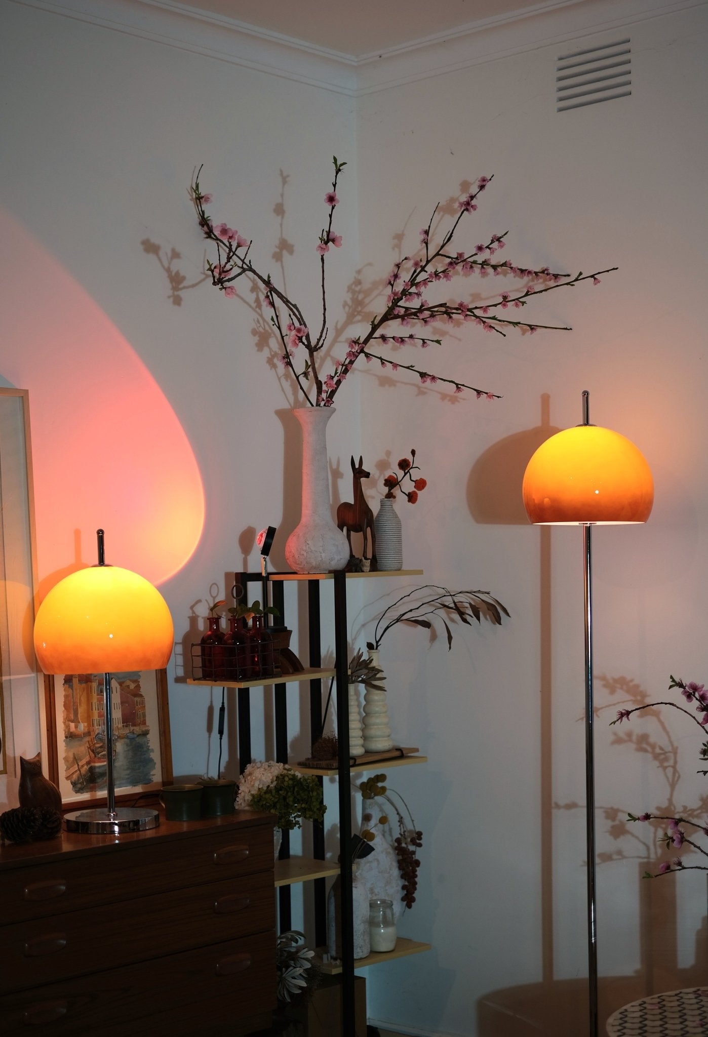 Olivia Mushroom Table & Floor Lamp Duo - Homezee