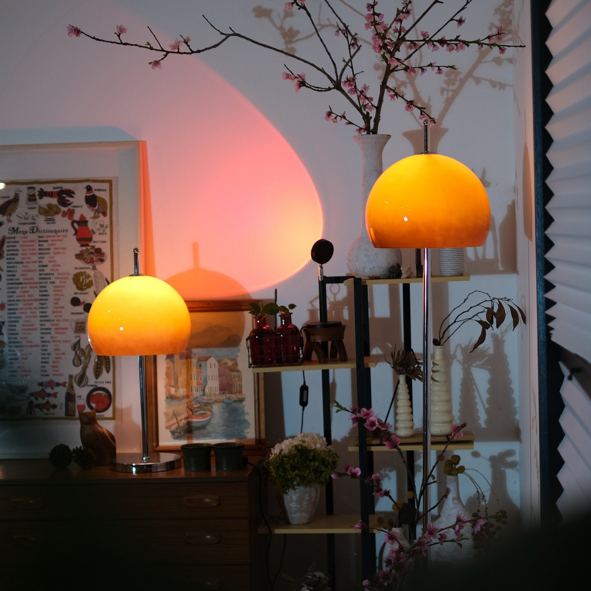 Olivia Mushroom Table & Floor Lamp Duo