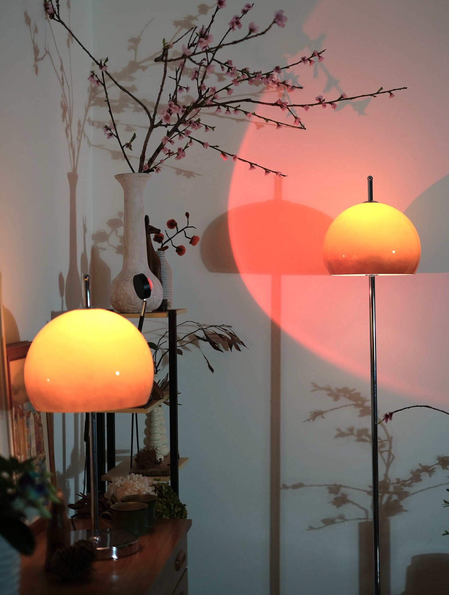 Olivia Mushroom Table & Floor Lamp Duo - Homezee