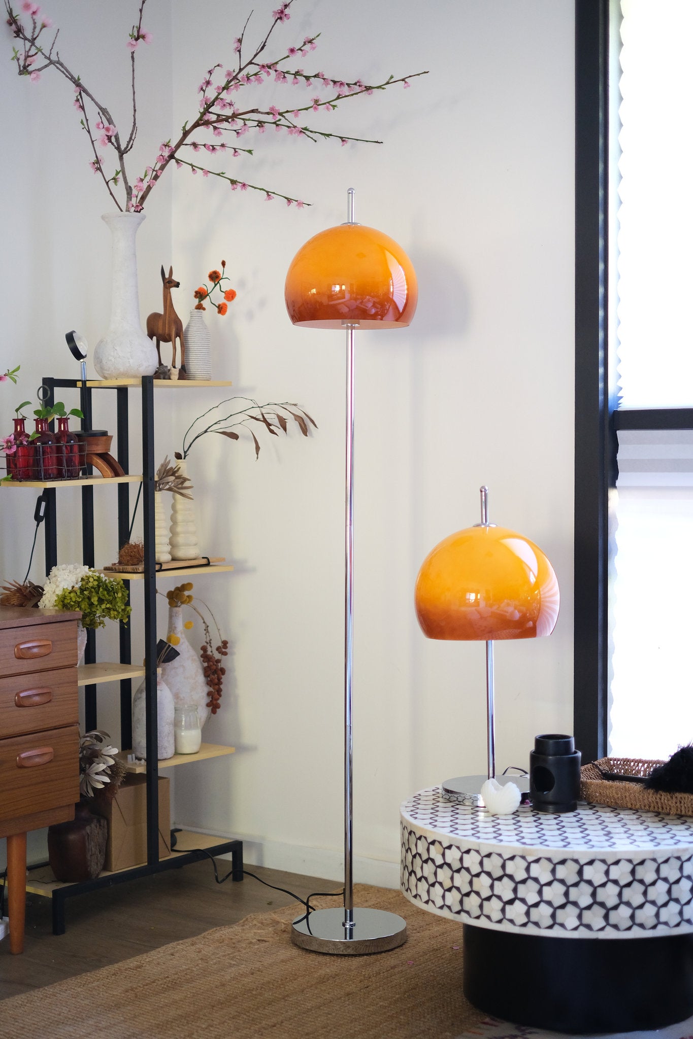 Olivia Mushroom Table & Floor Lamp Duo - Homezee