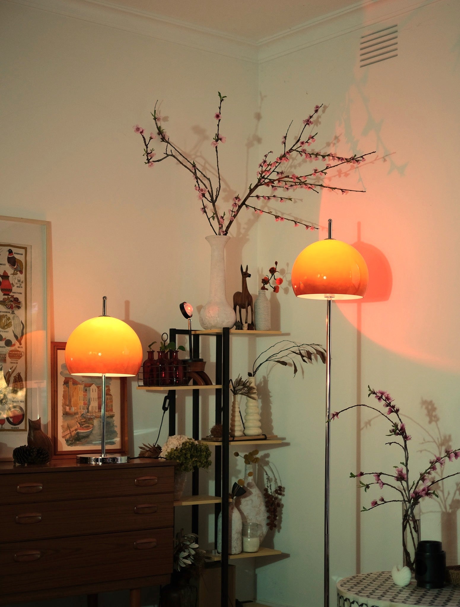 Olivia Mushroom Table & Floor Lamp Duo - Homezee