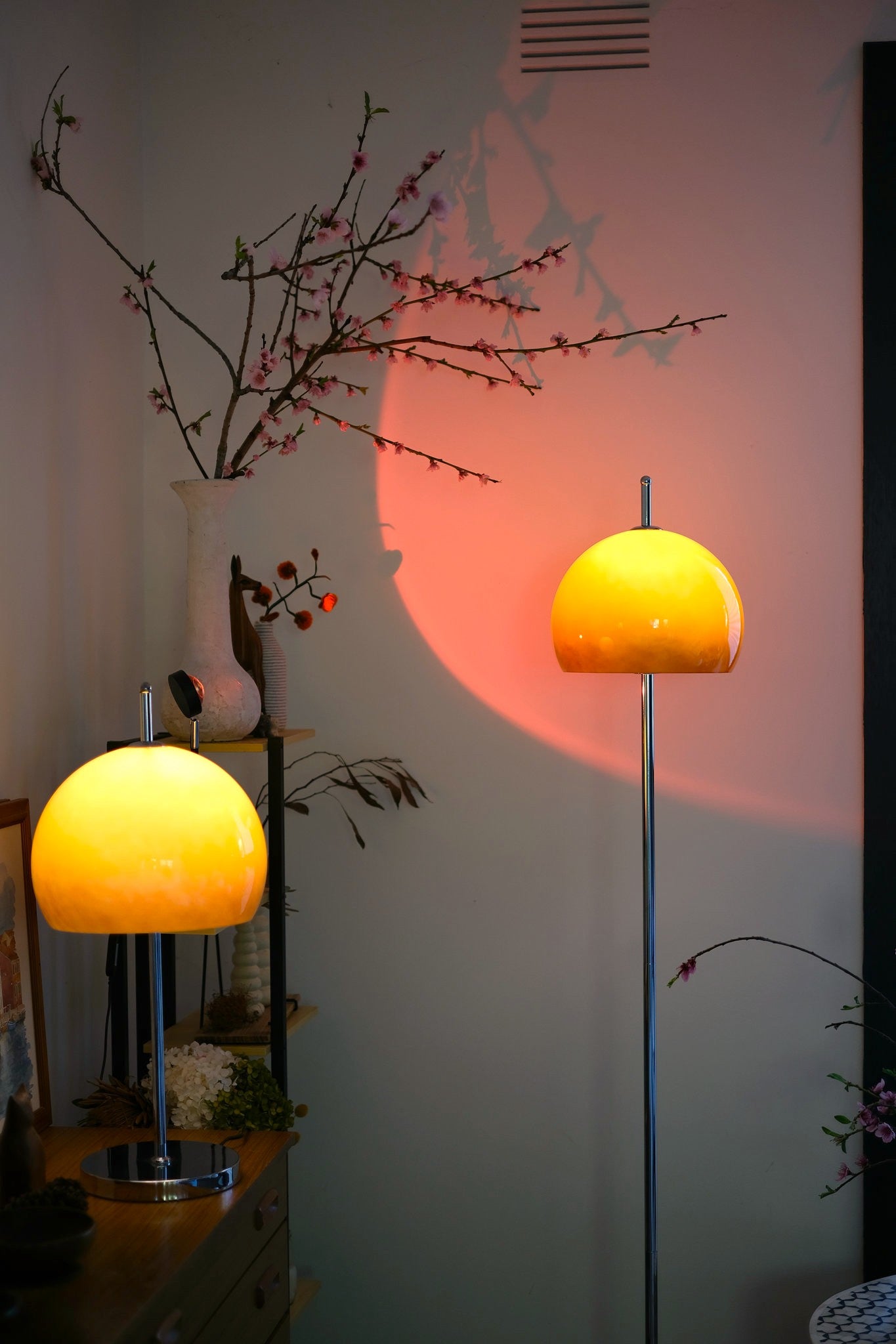 Olivia Mushroom Table & Floor Lamp Duo - Homezee