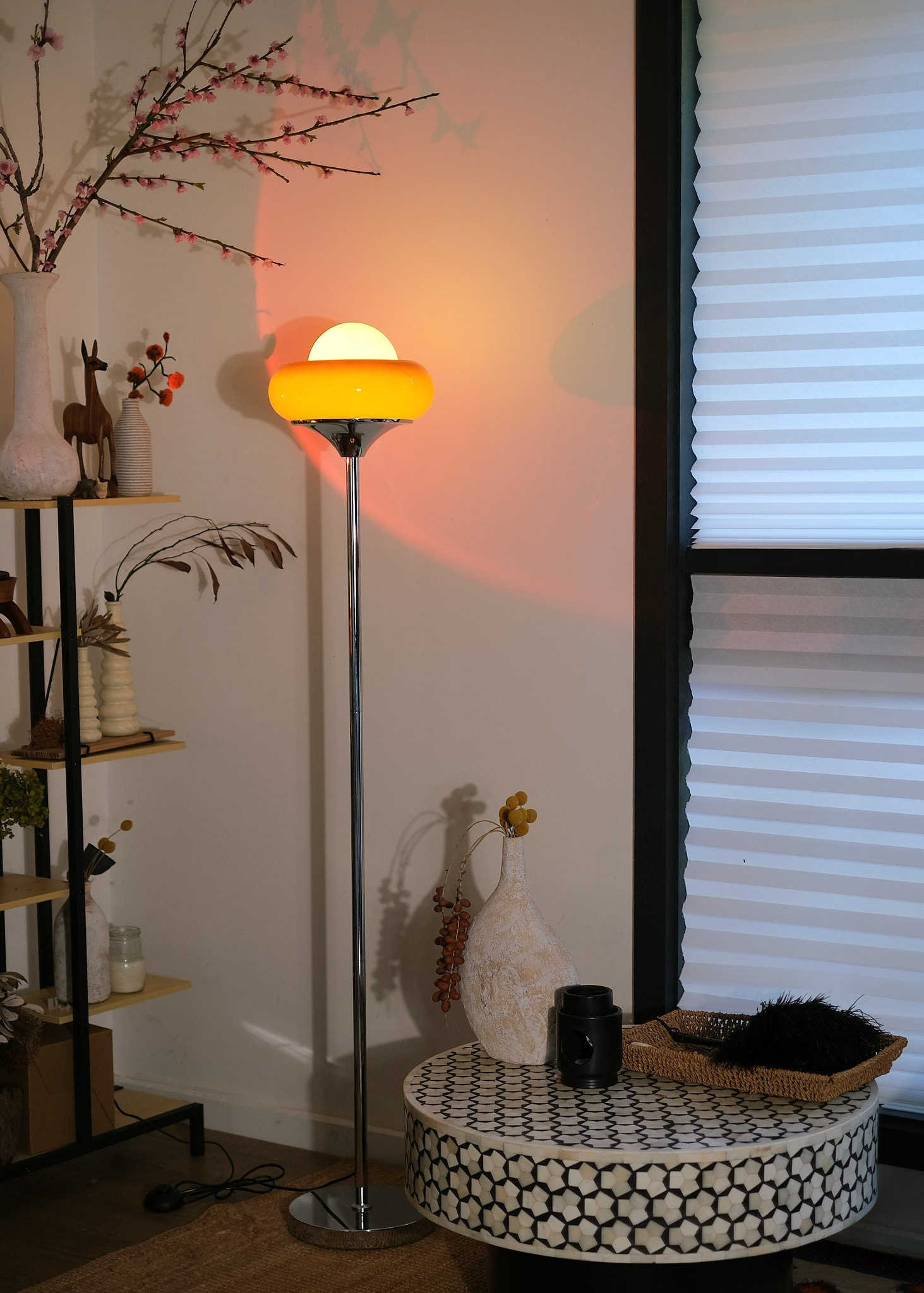 Every Egg Tart Floor Lamp in living room