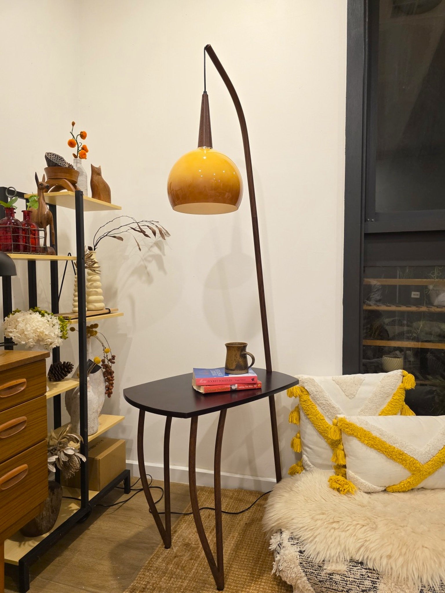 Domus Pollo Floor Lamp with Side Table - Homezee
