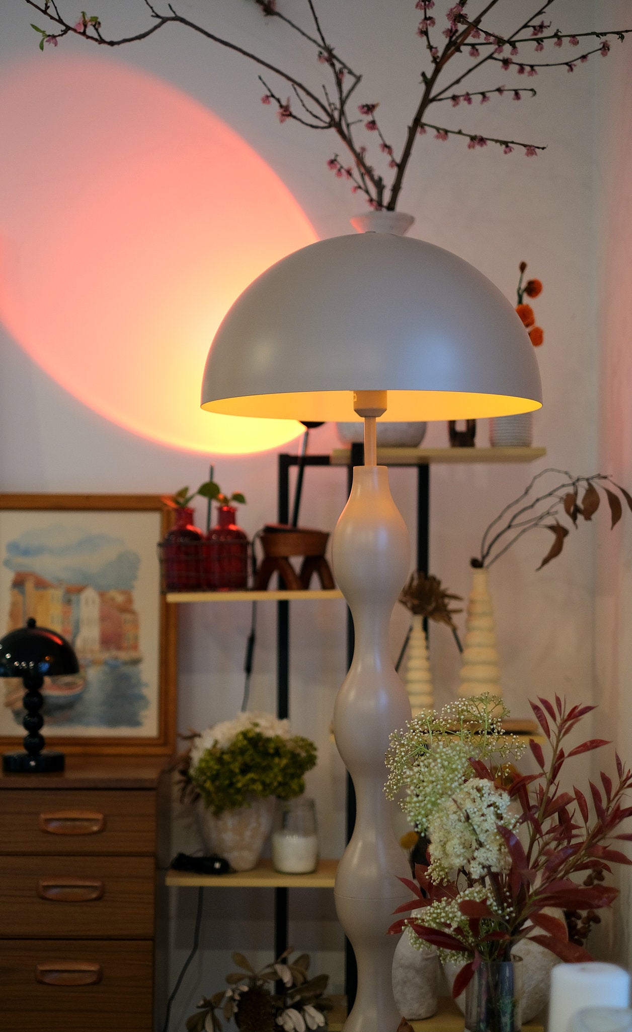 Dori Wavy Mushroom Floor Lamp | Mocha - Homezee